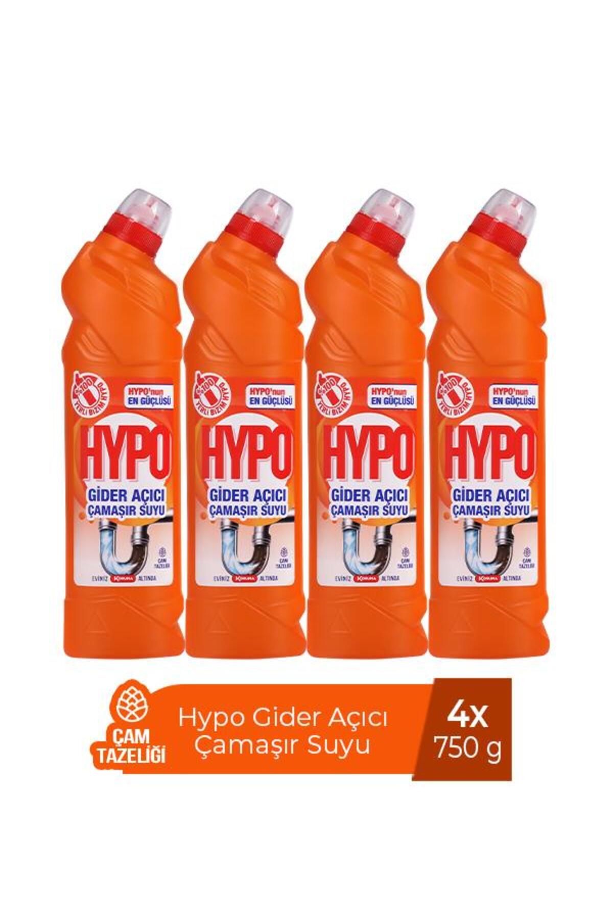 Hypo GİDER AÇICI ÇAMAŞIR SUYU ÇAM TAZELİĞİ 750 GR x 4 ADET