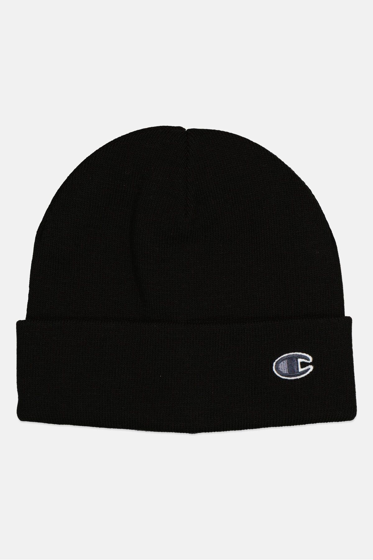 Champion-Men Embroidered Logo Beanie Hat, Black 1