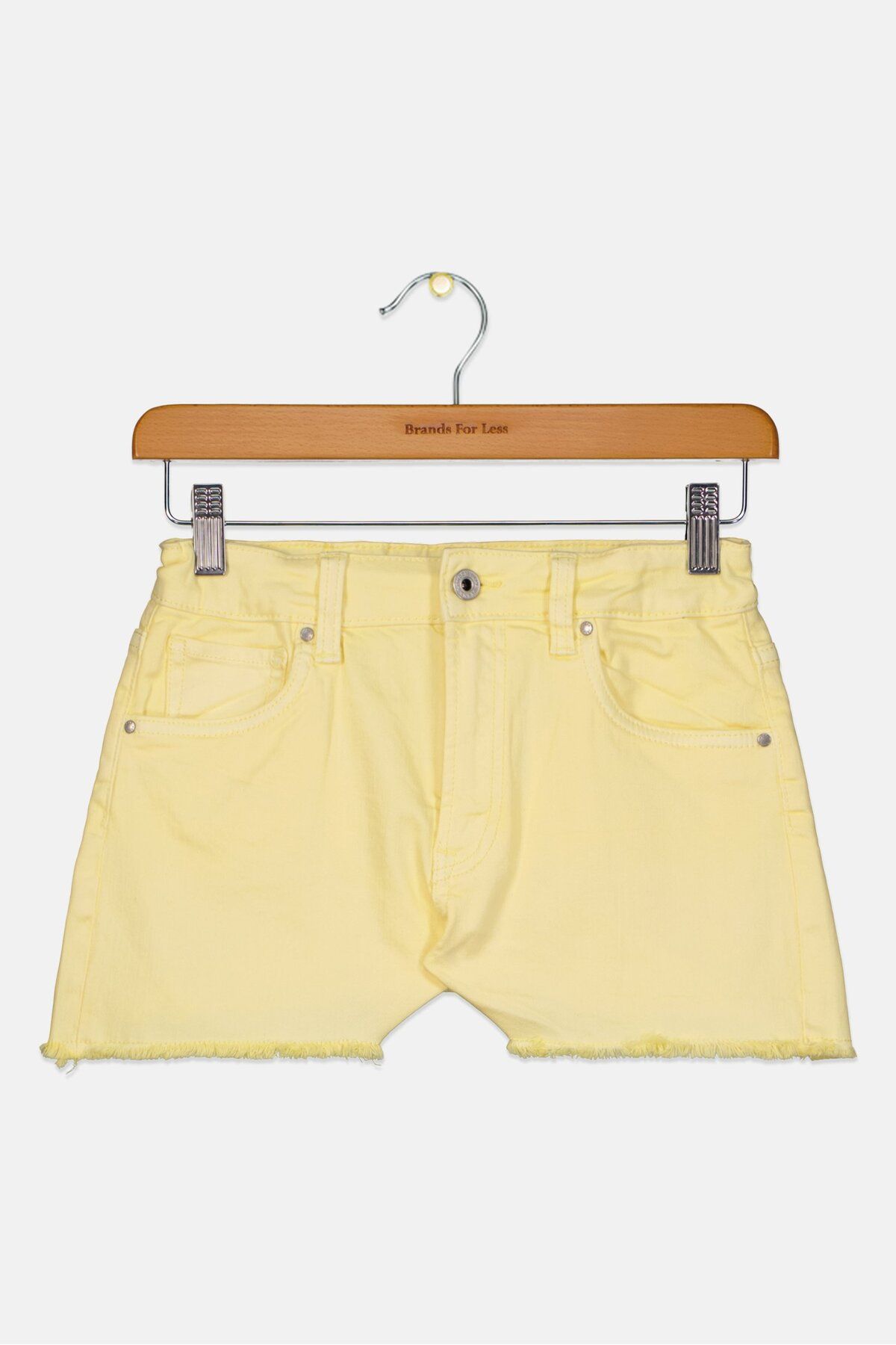 Pepe Jeans-Kids Girl Plain Denim Shorts, Yellow 1