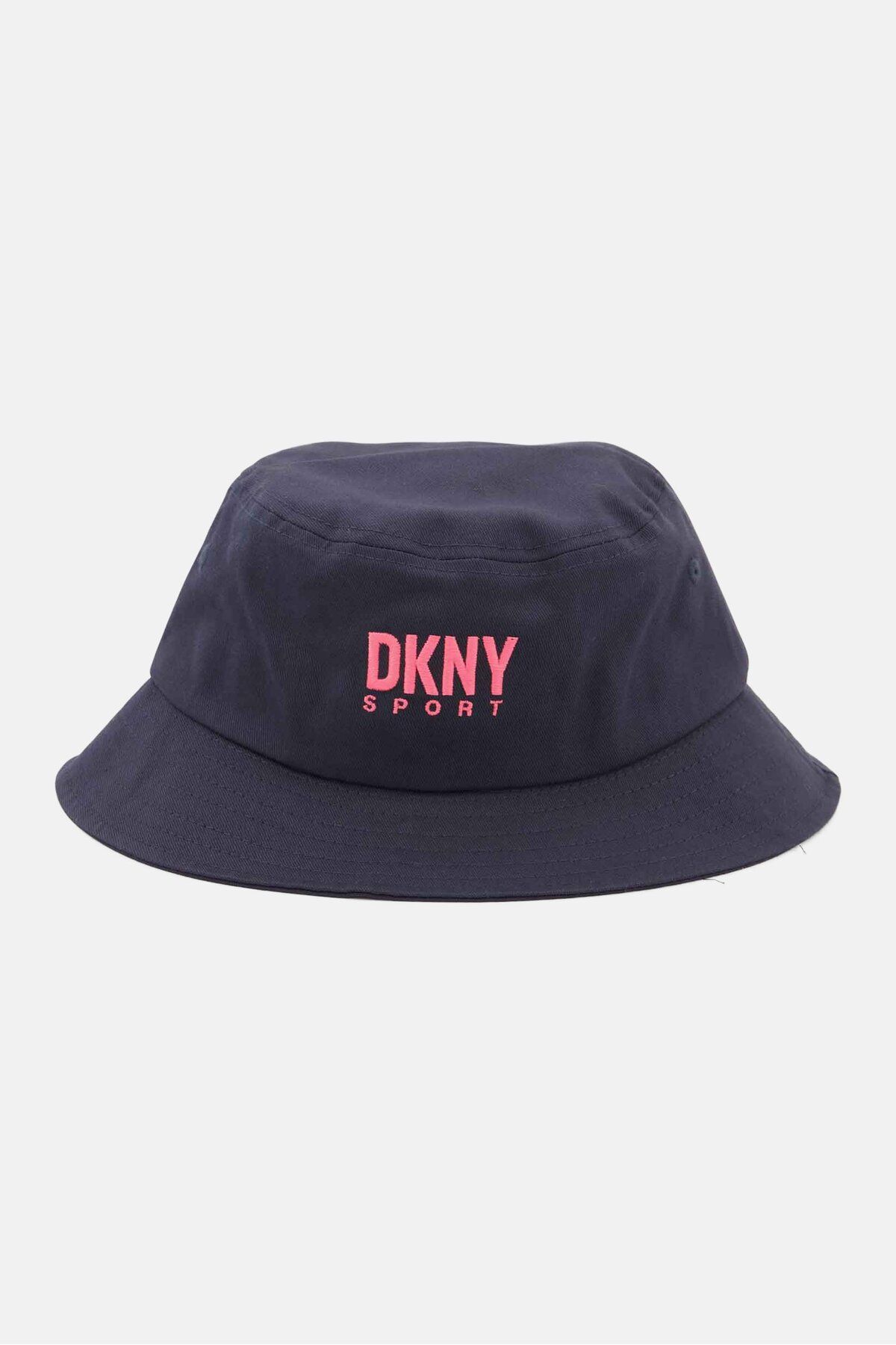 DKNY Sport-قبعة دلو مطرزة بشعار للرجال، أزرق داكن 1
