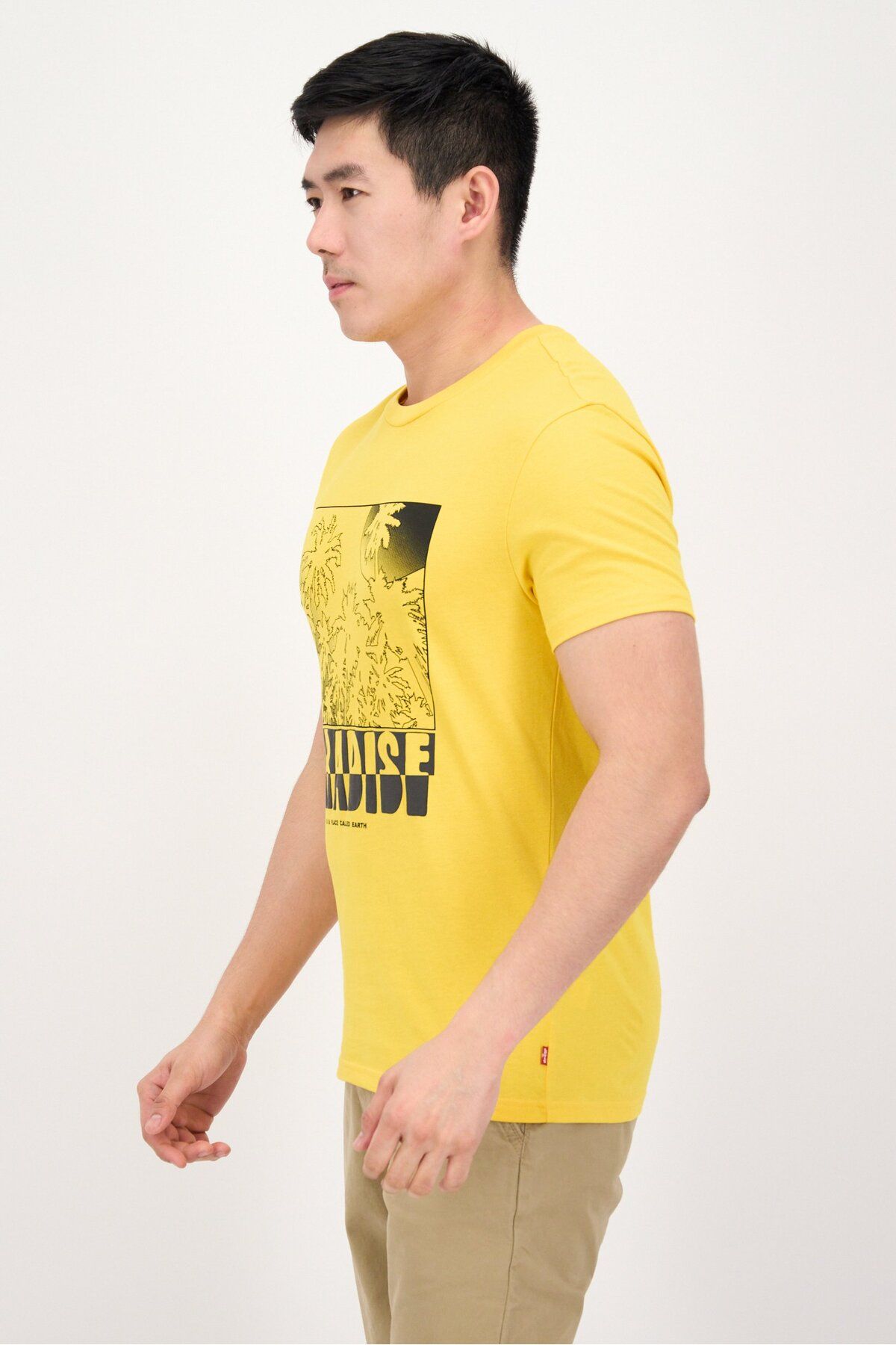 Levi's-Men Crew Neck Short Sleeve Brand Logo T-Shirt, Yellow 4