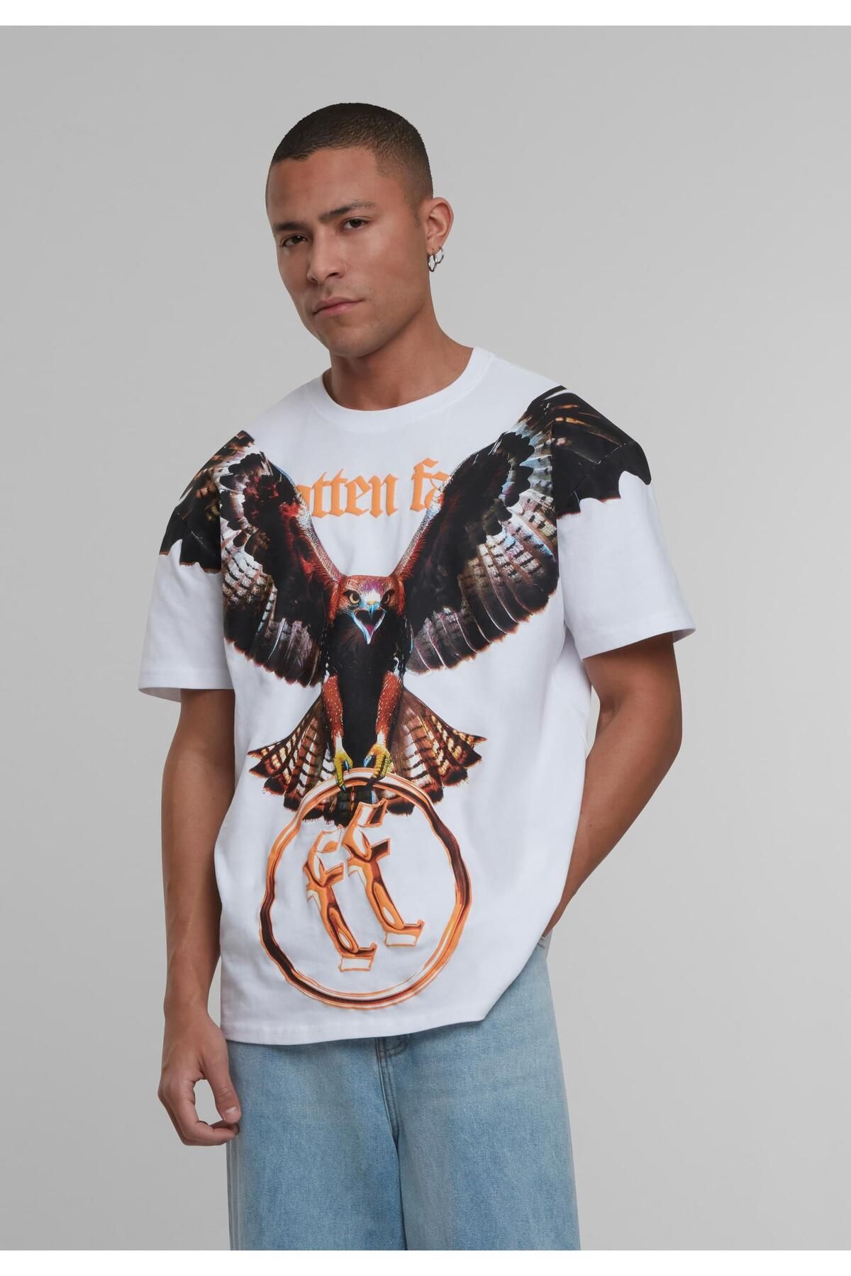 Forgotten Faces-Head On Hawk – Schweres, übergroßes T-Shirt 3