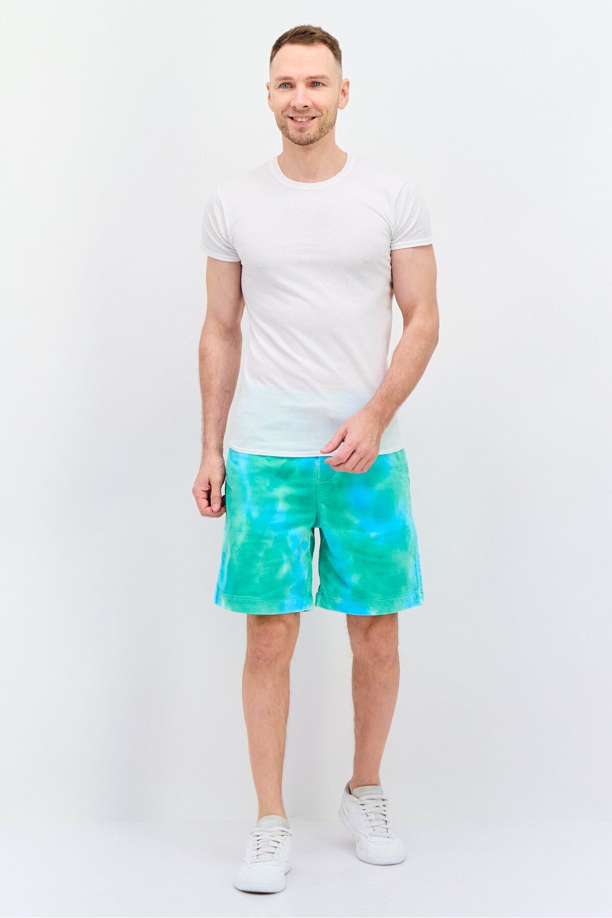 Scotch & Soda-Men Tie Dye Basic Shorts, Green Combo 4