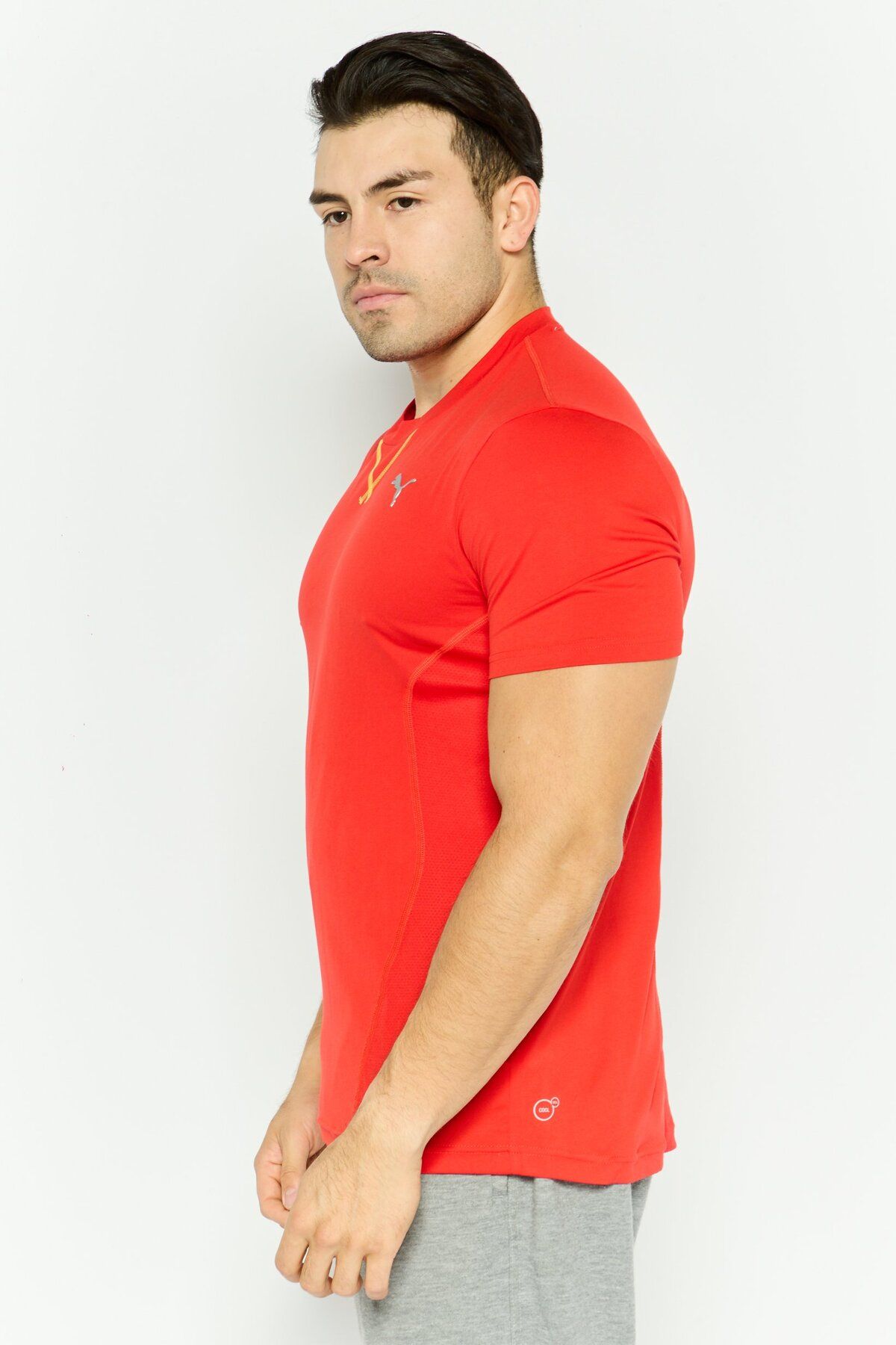 Puma-Men Sportswear Fit Short Sleeves Training T-Shirt, Red 4