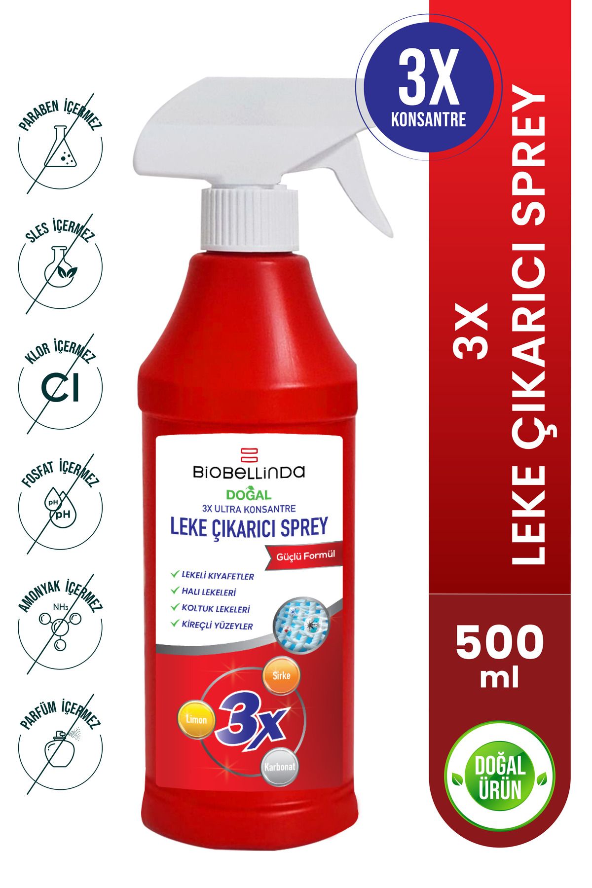 BioBellinda 3X Ultra Konsantre Leke Çıkarıcı Sprey 500 Ml