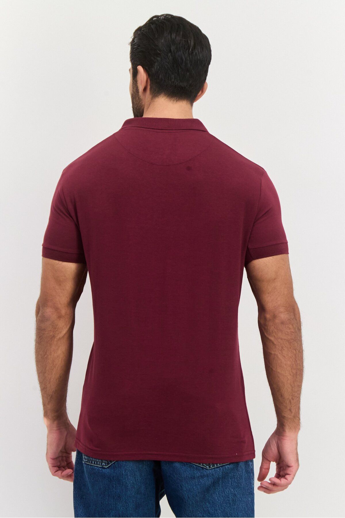 Brave Soul-Men Regular Fit Solid Short Sleeves Polo Shirt, Maroon 3