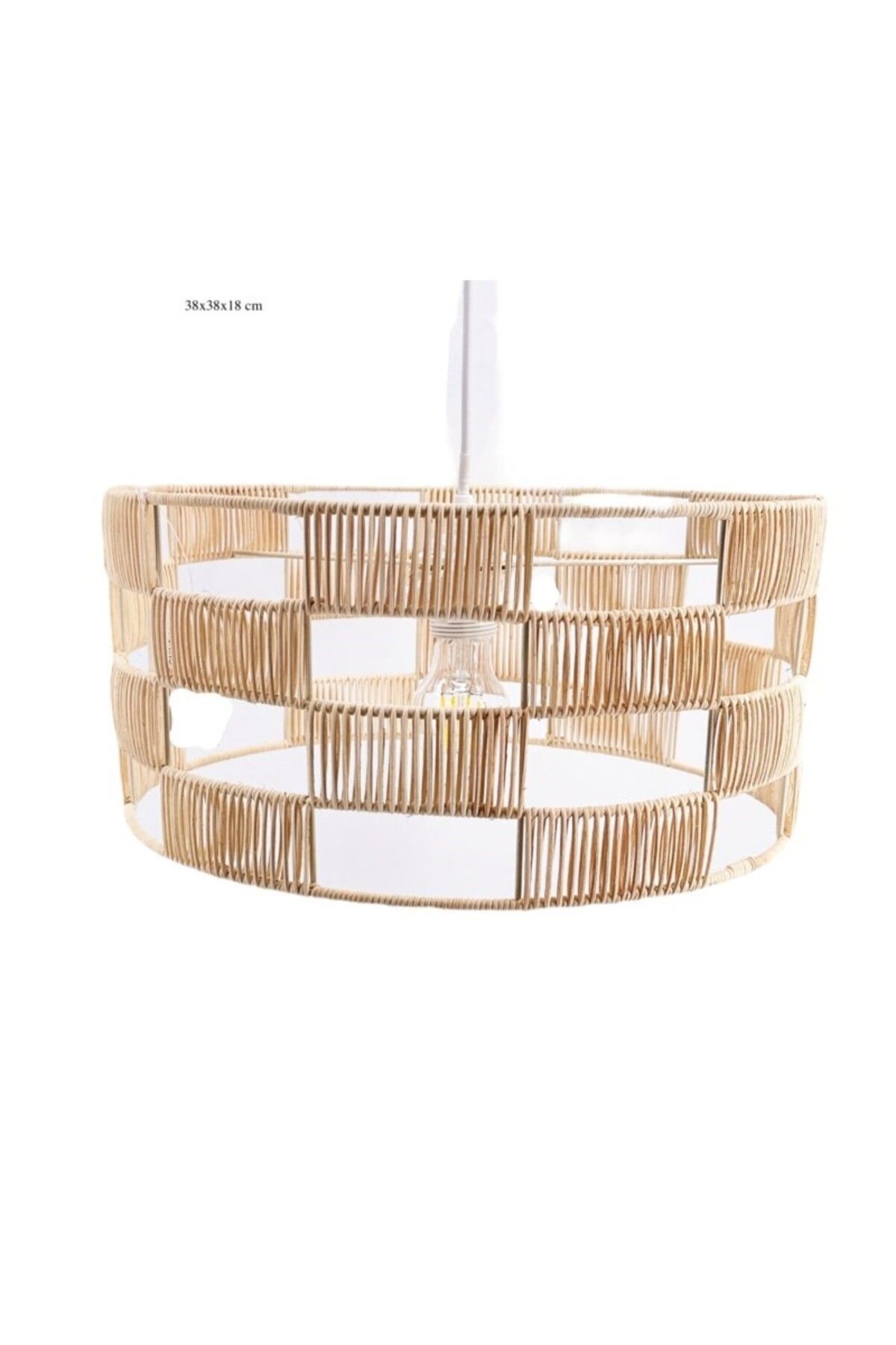 Amentes Bambu Avize Iskandinav, Modern, Bohem, Rattan Avize, Aydınlatma