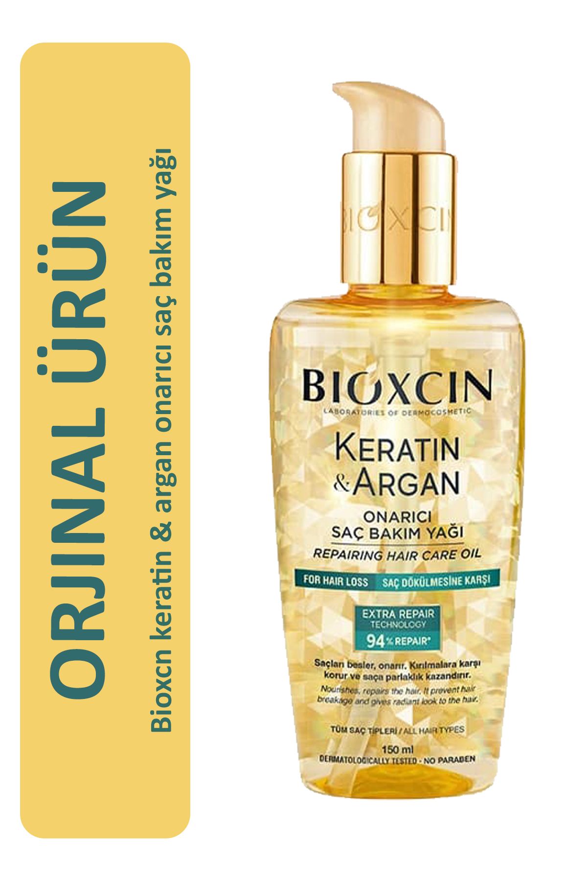 Bioxcin Bioxcn keratin & argan onarıcı saç bakım yağı 150 ml