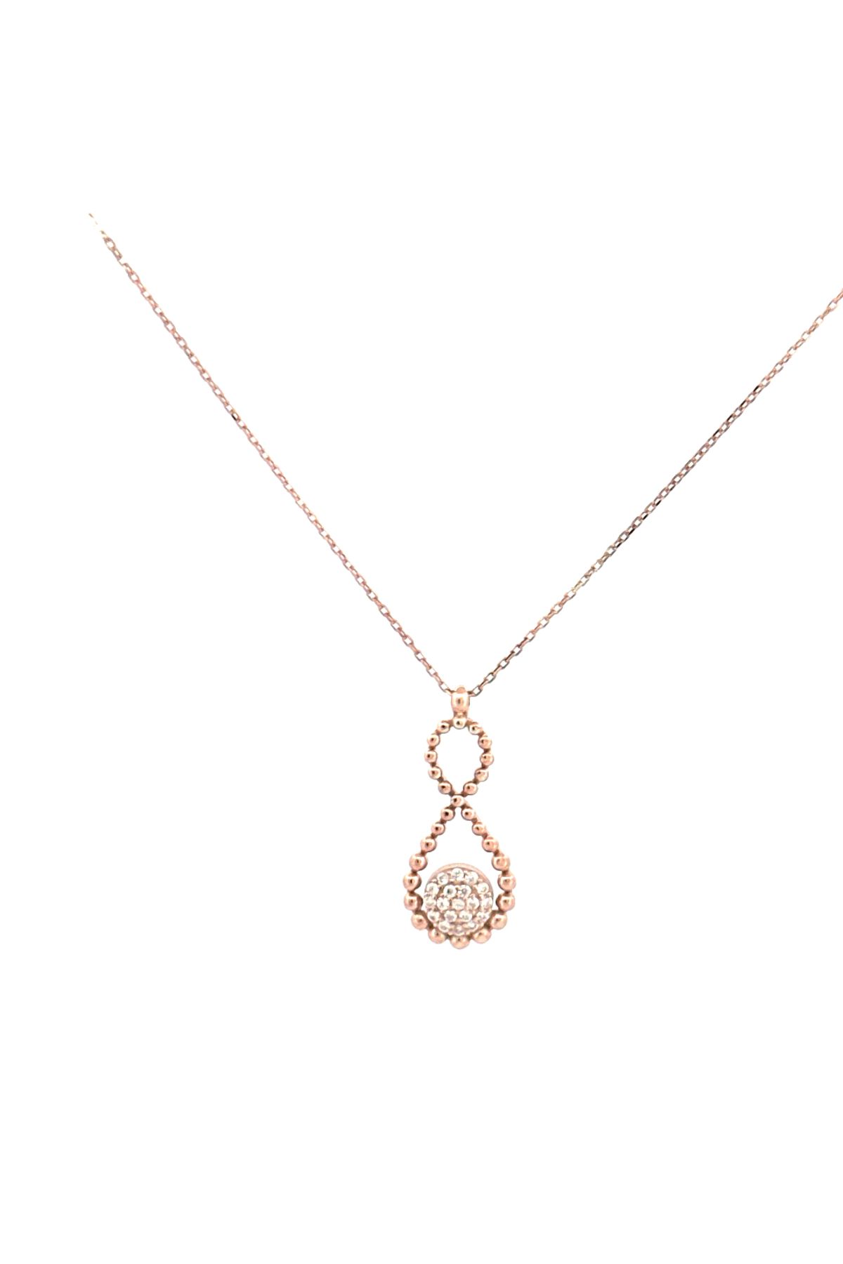 JİA JEWELRY SONSUZLUK KOLYE 925 AYAR ROSE GOLD GÜMÜŞ