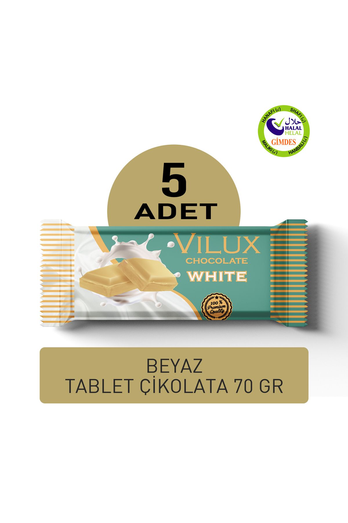 Vilux Fildişi Tablet Çikolata 70gr (5 ADET)