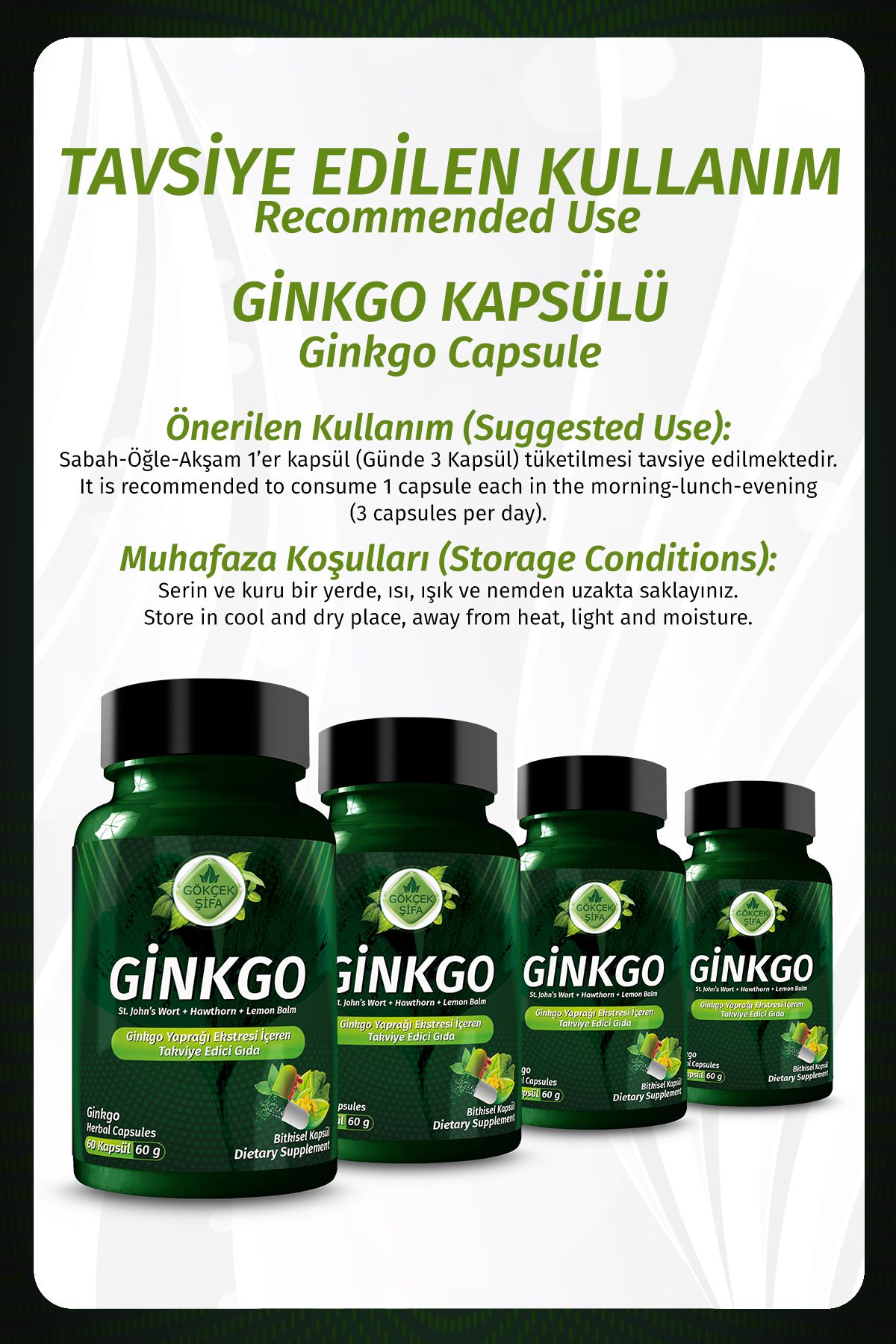 Gökçek Şifa-Ginkgo Biloba Capsule - X 2 4