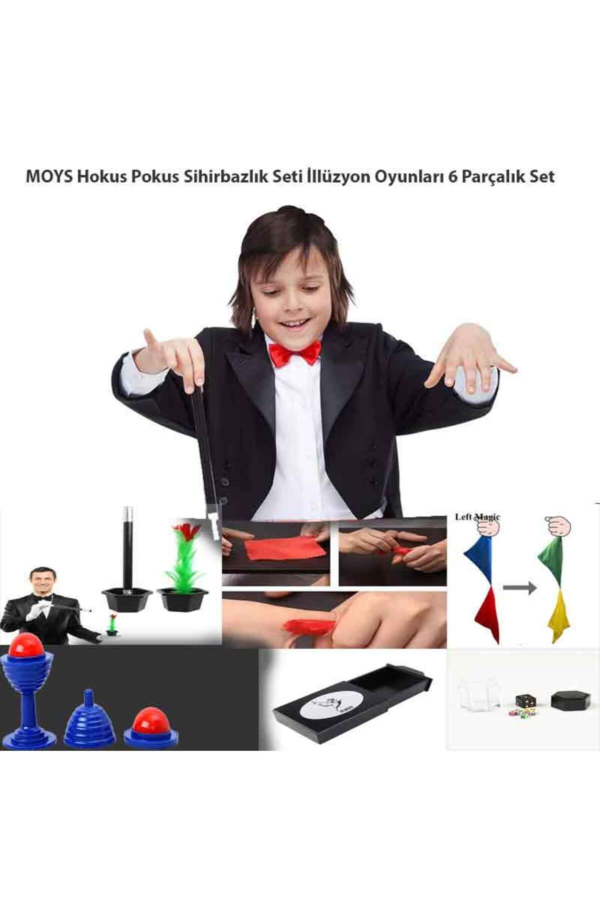 moysahsap party&ahşap Hokus Pokus çocuk Sihirbazlık Seti İllüzyon Oyunları 6 Parçalık set