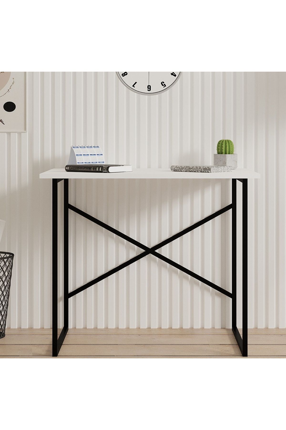 HOMS-Birou stil industrial Coby culoare alb, metal/pal, 90 cm 2