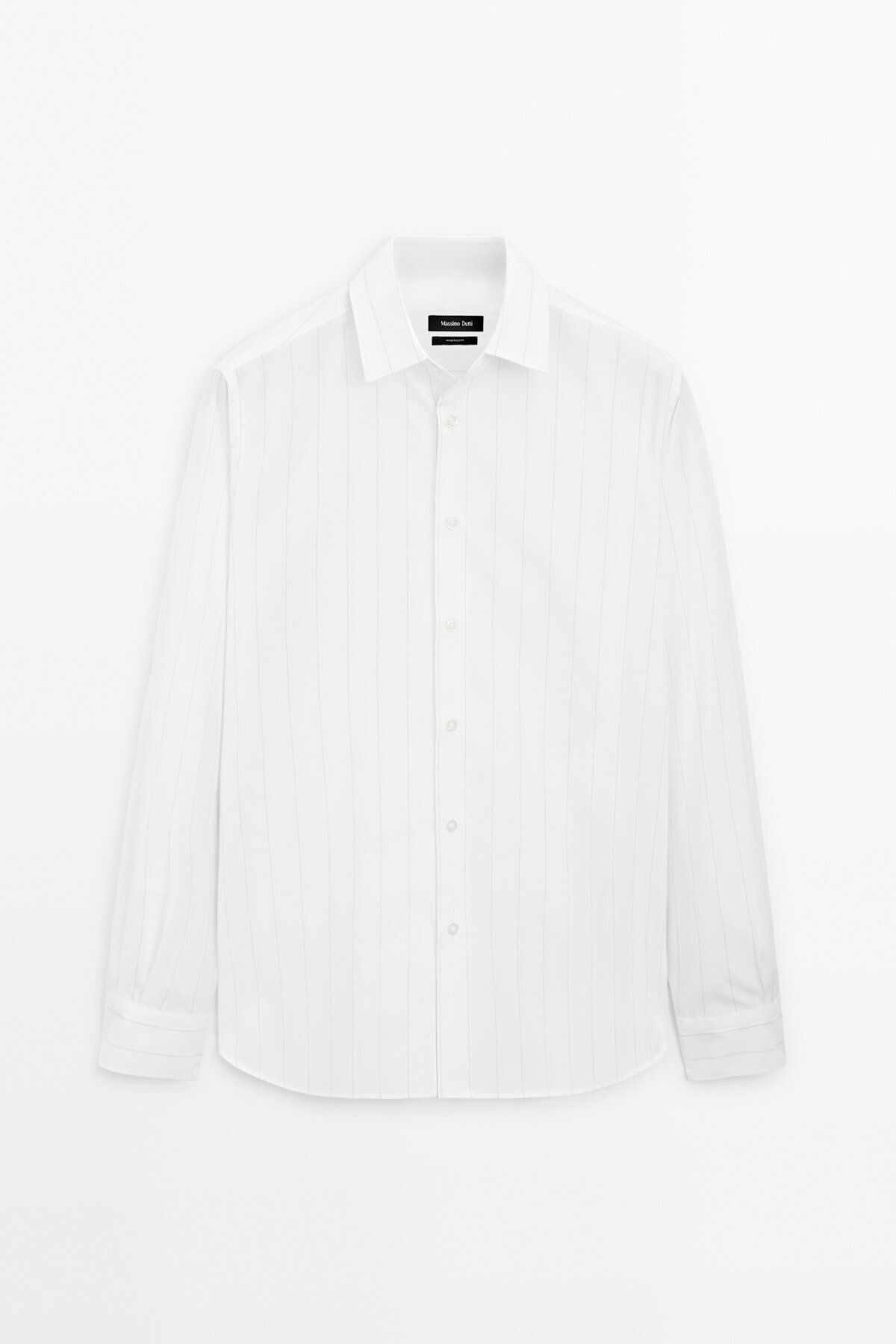 پیراهن / بلوز دکمه دار سفید مردانه پوپلین راه خوب اورجینال Massimo Dutti