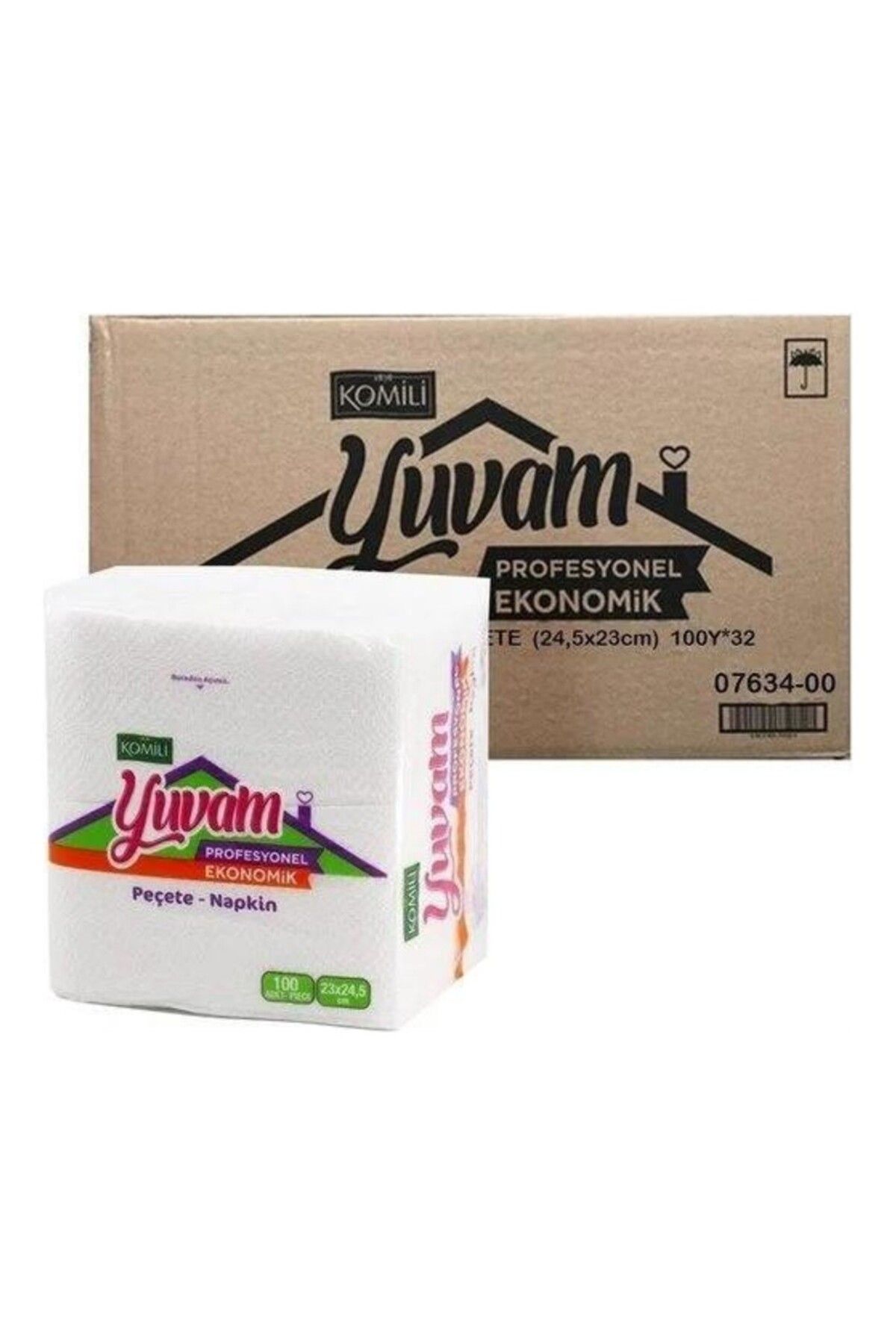 Komili KOMİLİ YUVAM SERVİS PEÇETE 100LÜ (23-24,5CM) 32 Lİ 1 KOLİ