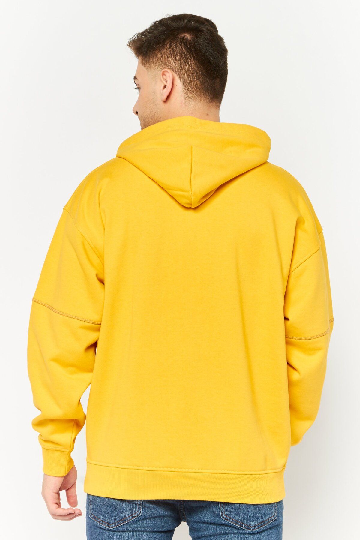 Diesel-Men Hooded Brand Logo Long Sleeves Sweatshirt, Yellow 4