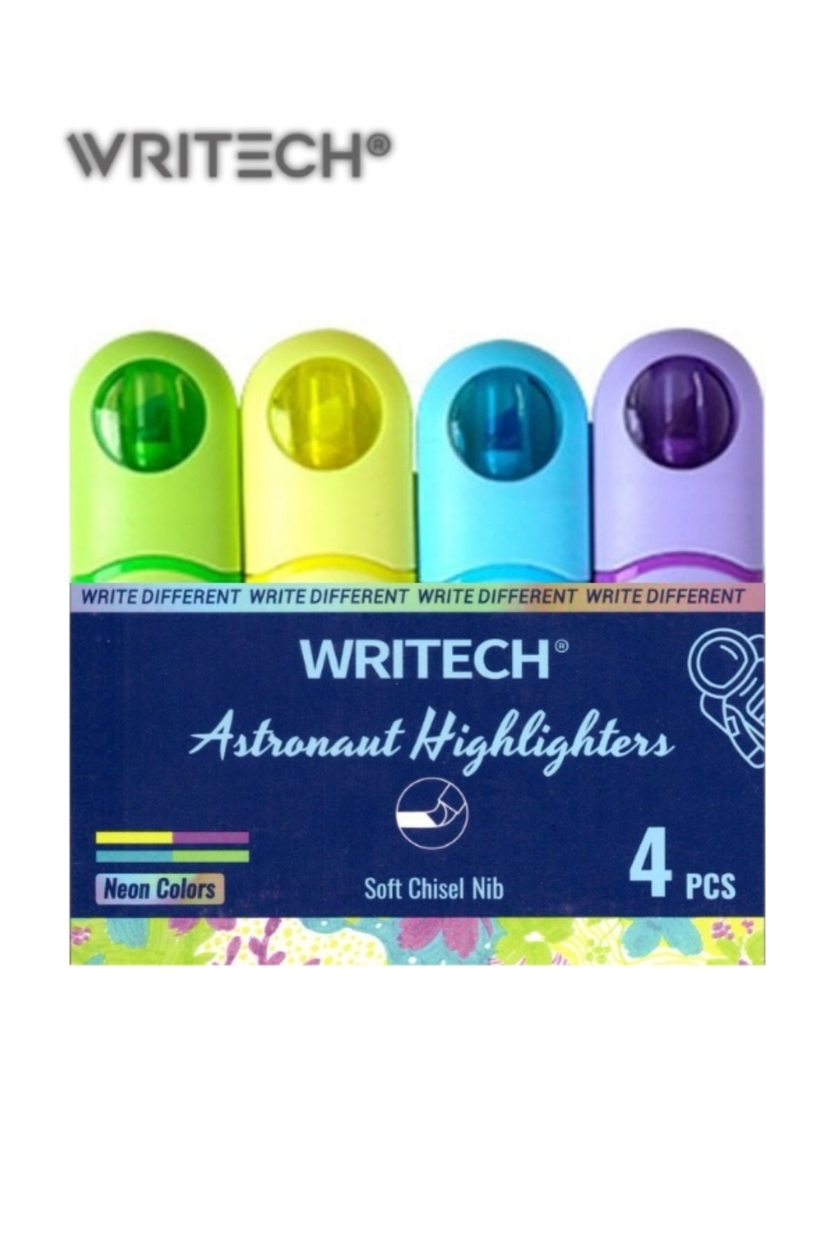 Writech Highlighters Astronaut (Fosforlu Kalemler) 4'Lü