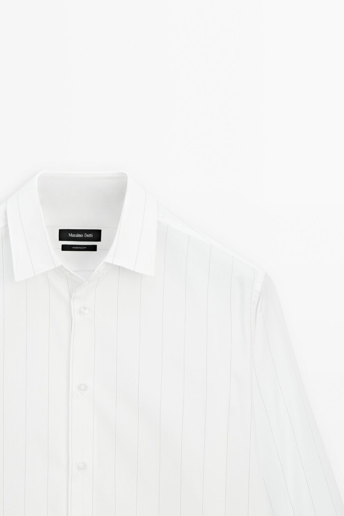 پیراهن / بلوز دکمه دار سفید مردانه پوپلین راه خوب اورجینال Massimo Dutti