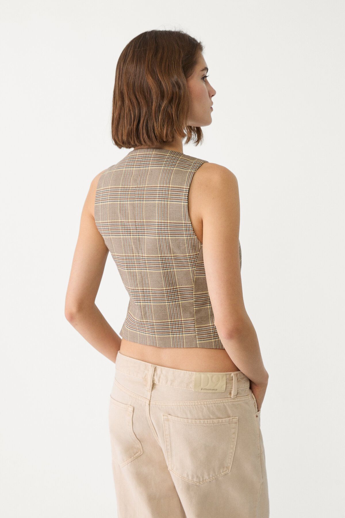 Stradivarius-Short check waistcoat 3