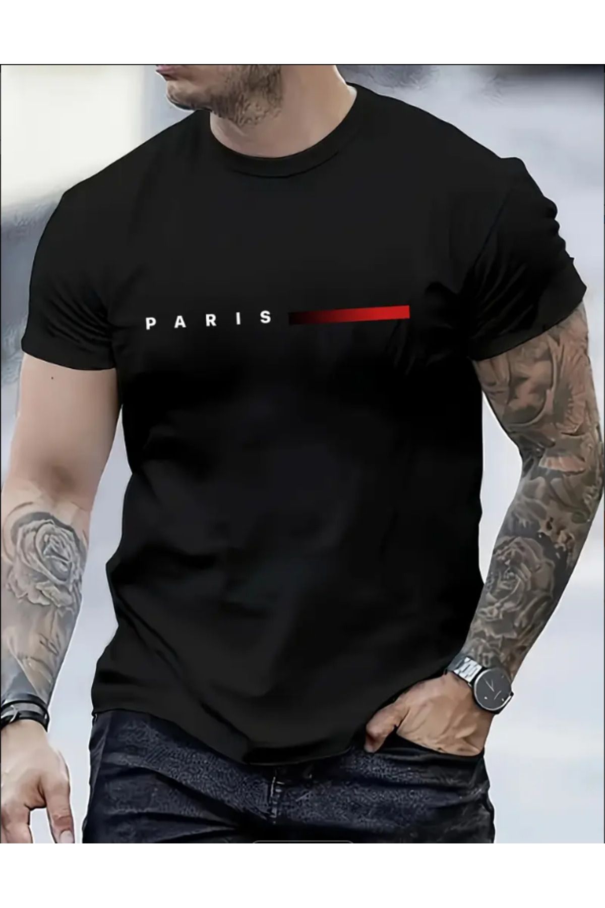 Marco Fresco Unisex Paris Baskılı T-Shirt