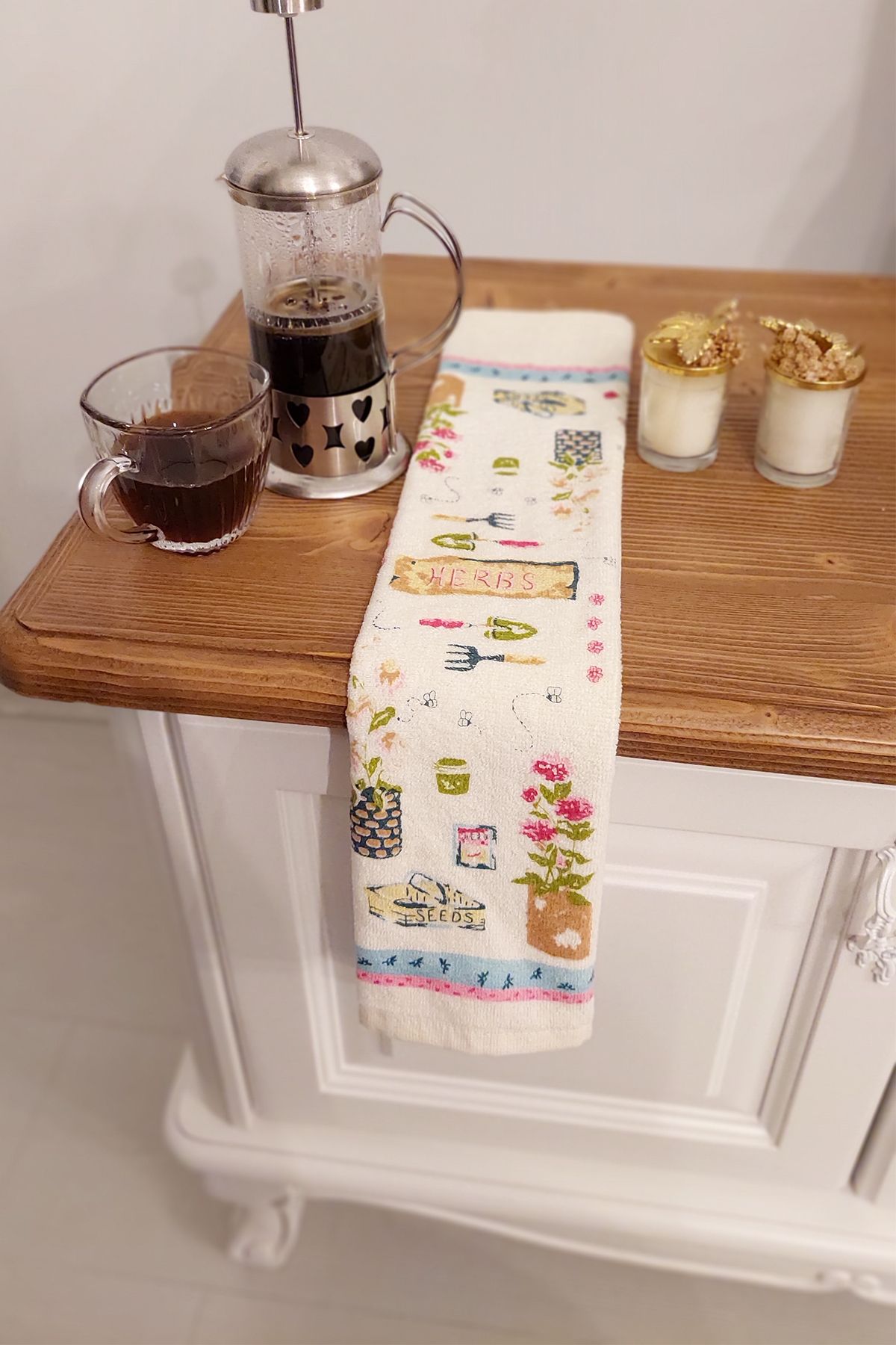 CNR Garden-Set of 2 Printed Towels |   30X50 cm Hand and Face Towel Set |   Kitchen Towel 2