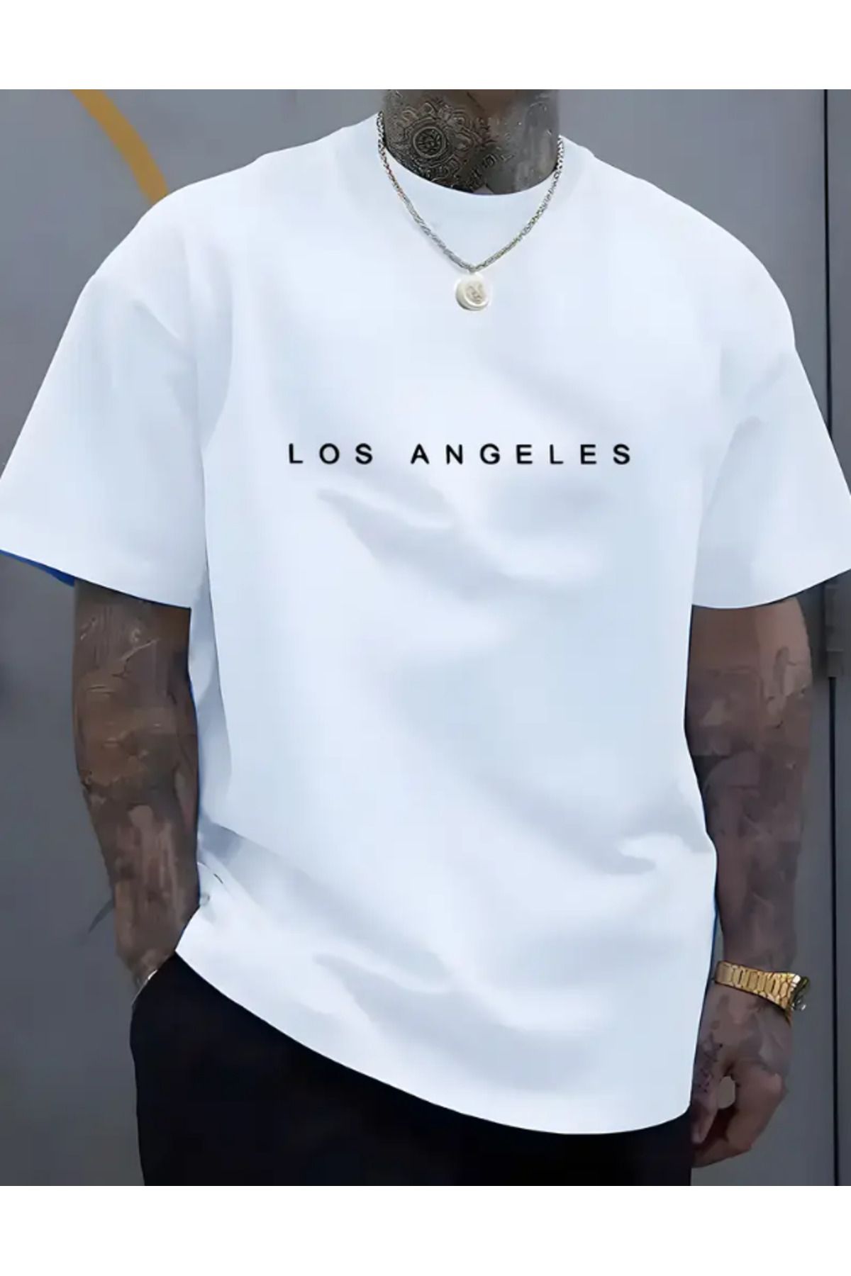 Marco Fresco Unisex Los Angeles Baskılı T-Shirt