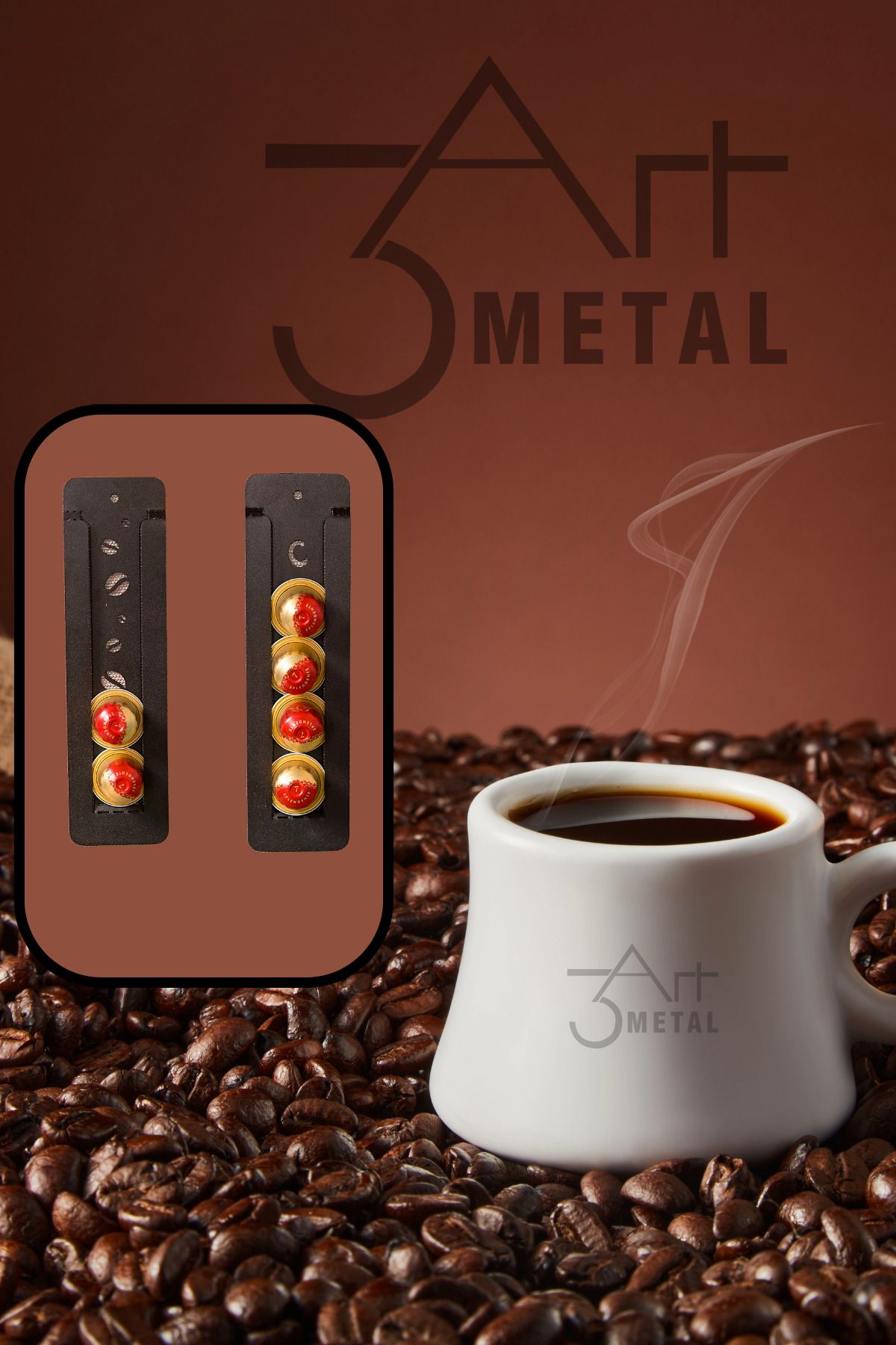 3art Metal Mutfağınız İçin Şık ve Pratik N-espresso Kapsül Tutacağı - Metal Kapsül Tutacağı - Kapsül Askısı