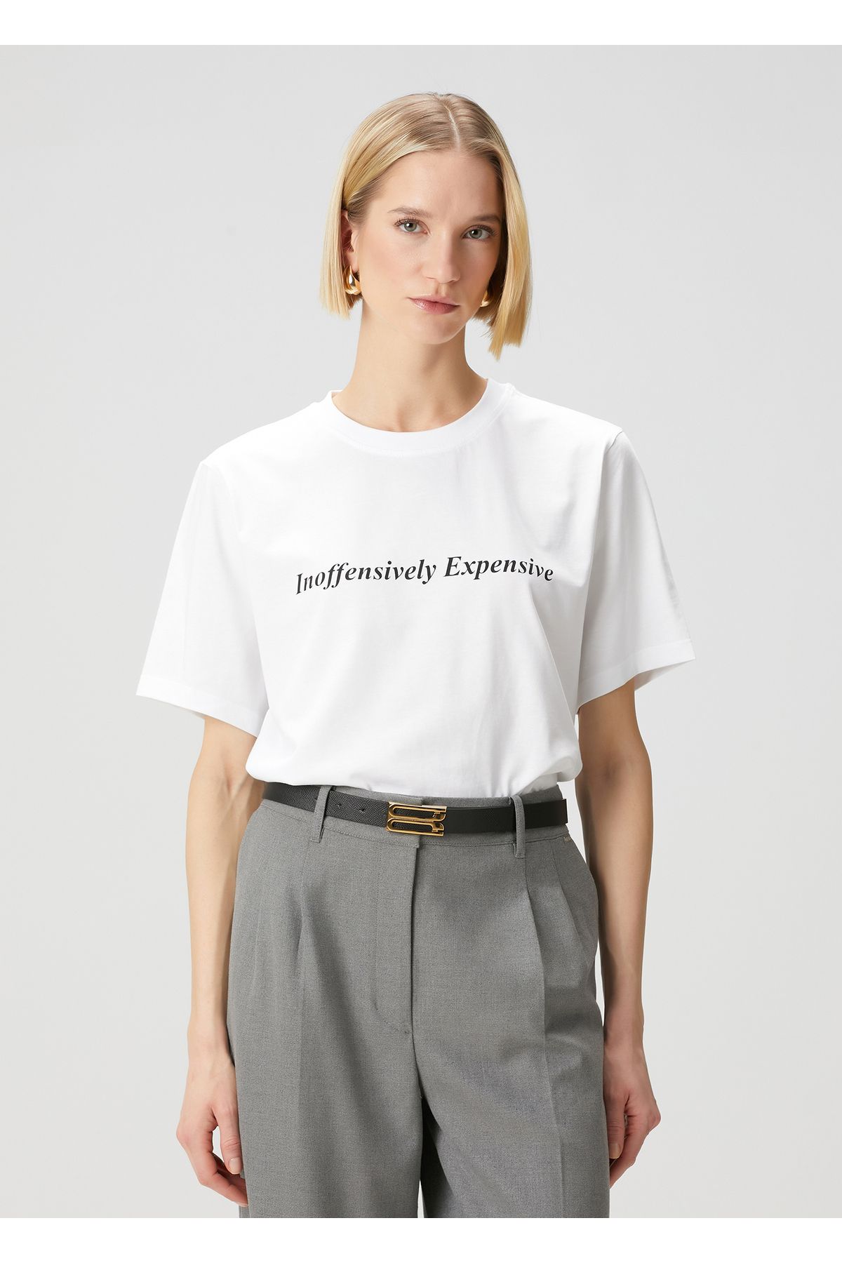 Victoria Beckham Beyaz Baskılı Organik Pamuk T-shirt Beden: XS