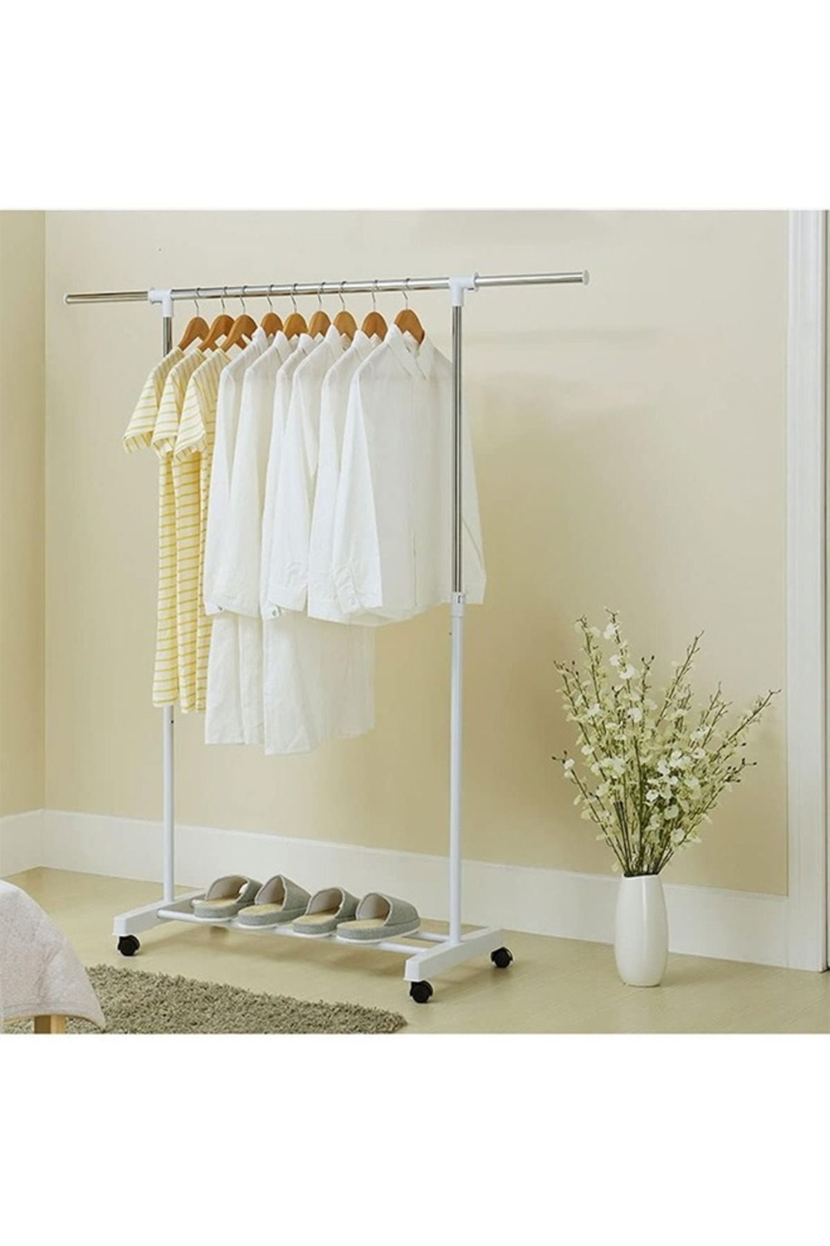 Cady One-Metal clothes hanger, organizer, and white clothes stand 4