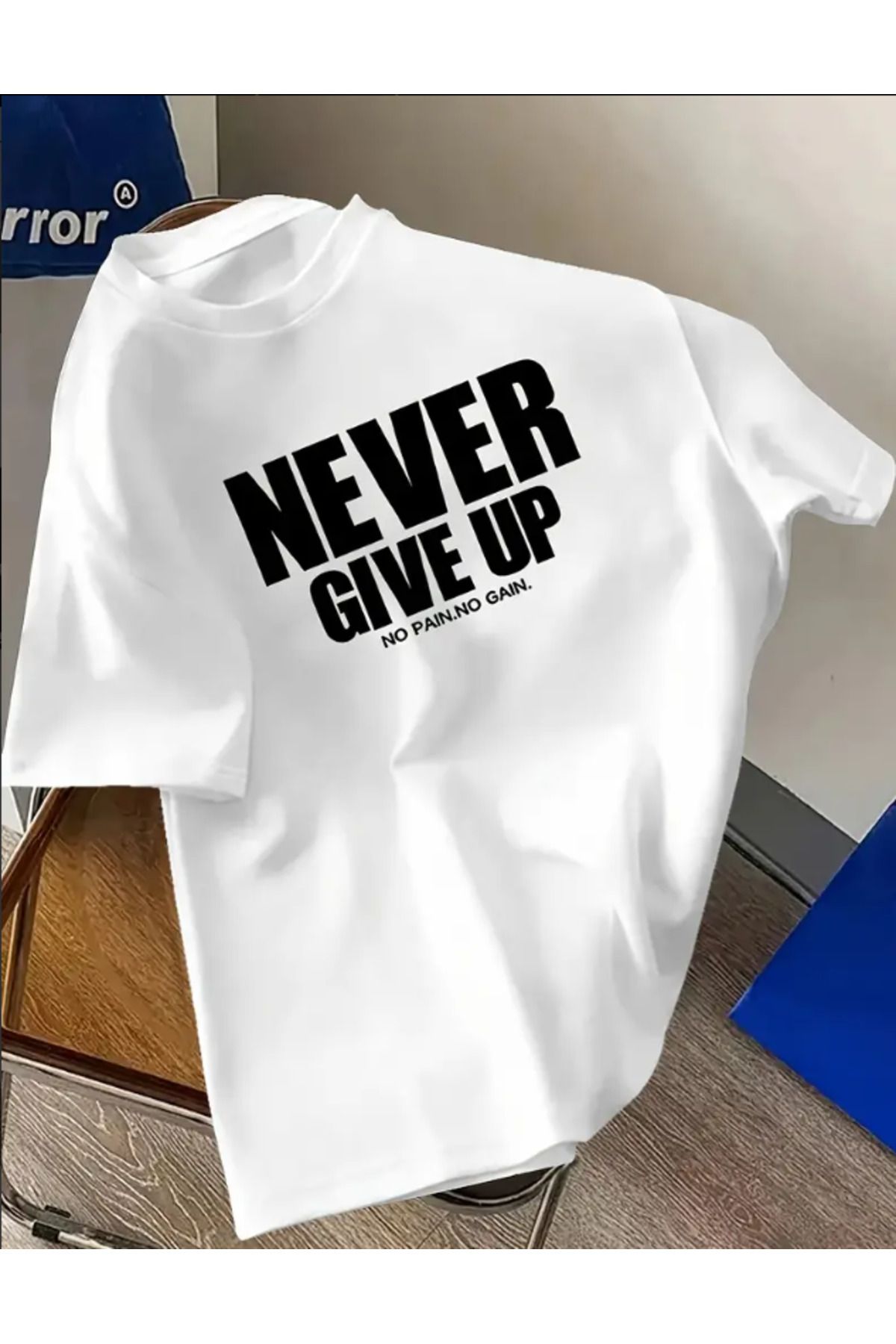 Marco Fresco Unisex Never Give Up Baskılı Baskılı T-Shirt