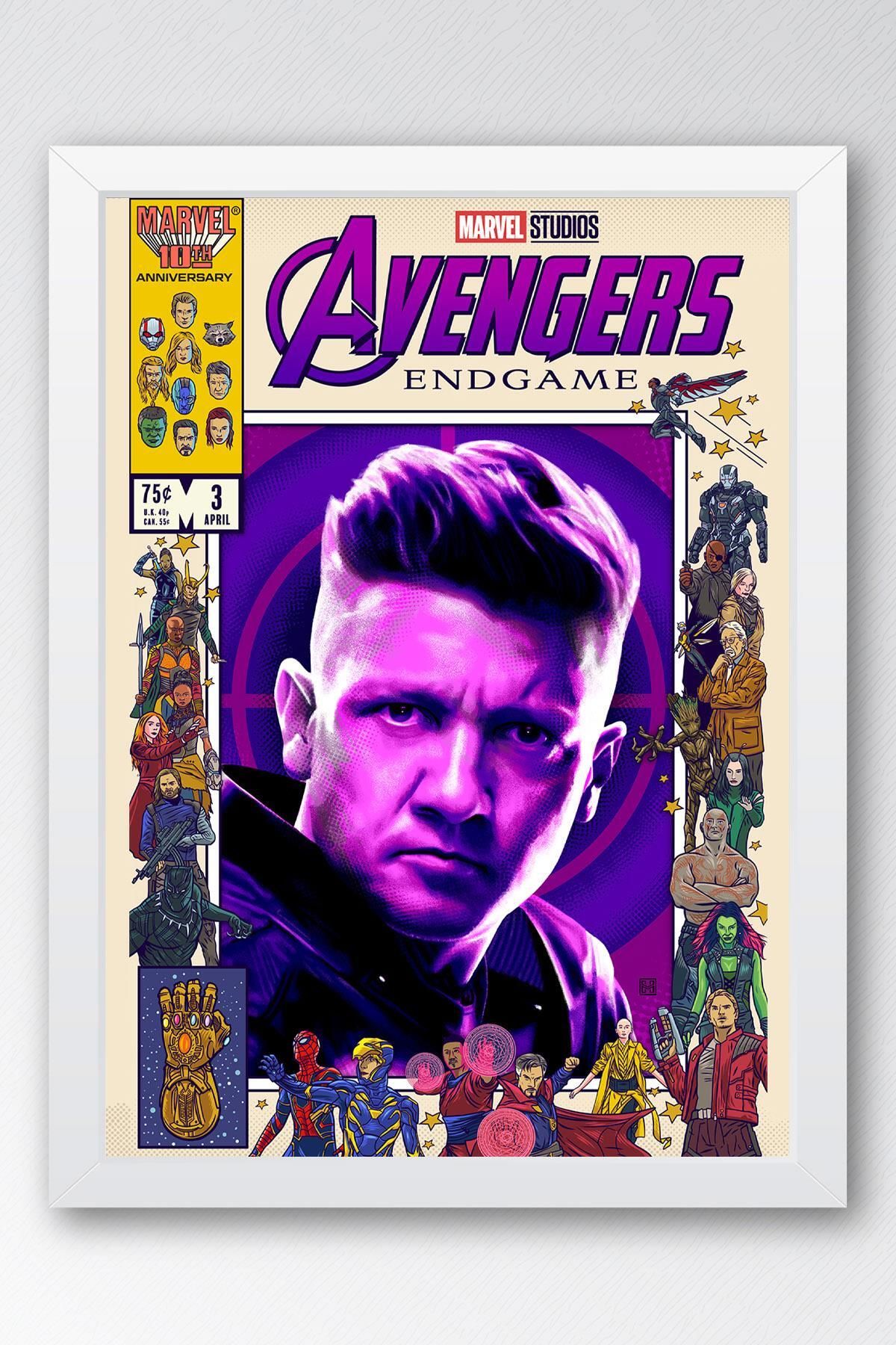 Saturn Hawkeye Çerçeveli Tablo - Marvel Avengers Çizgi Roman Kapağı Poster Tablo