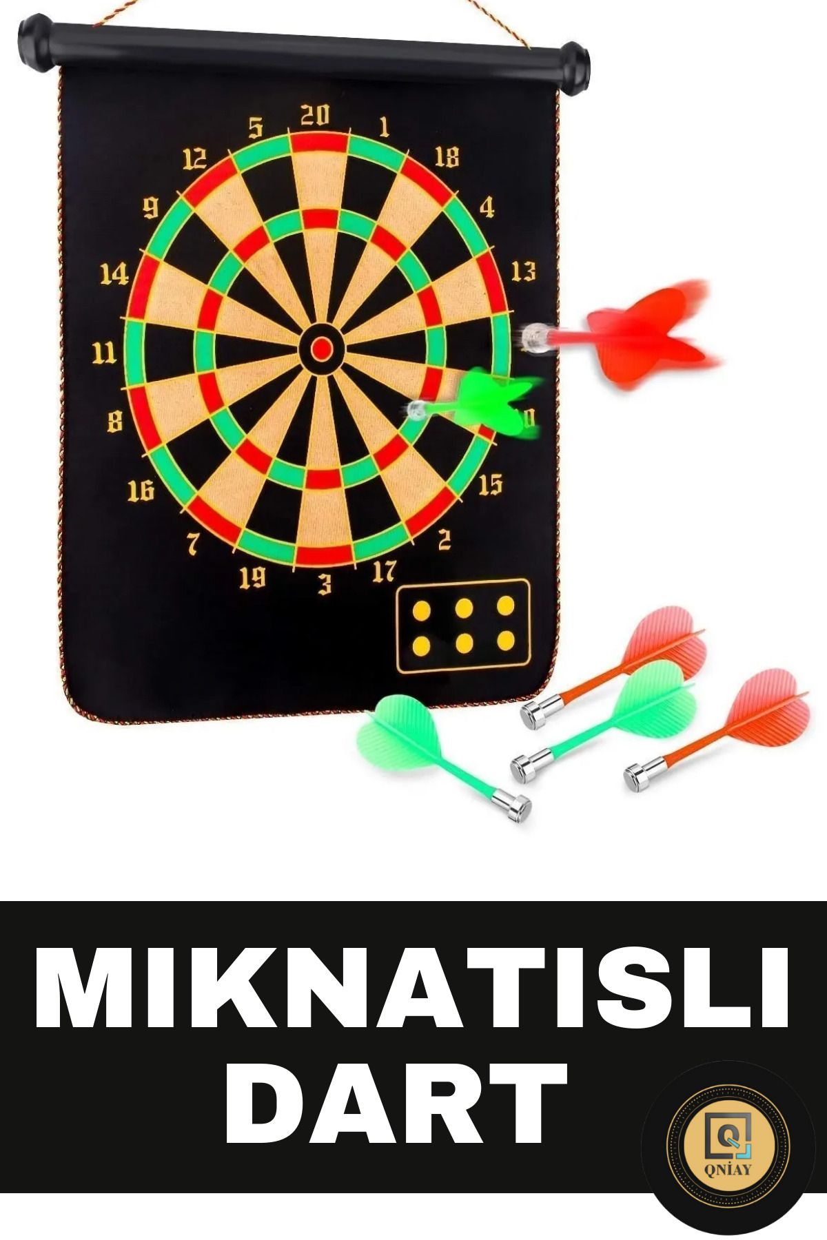 QNİAY Mıknatıslı Manyetik Dart Katlanabilen Hedef Tahtası Magnet Ok Atma Dartboard Eğlenceli Oyun Ev Ofis