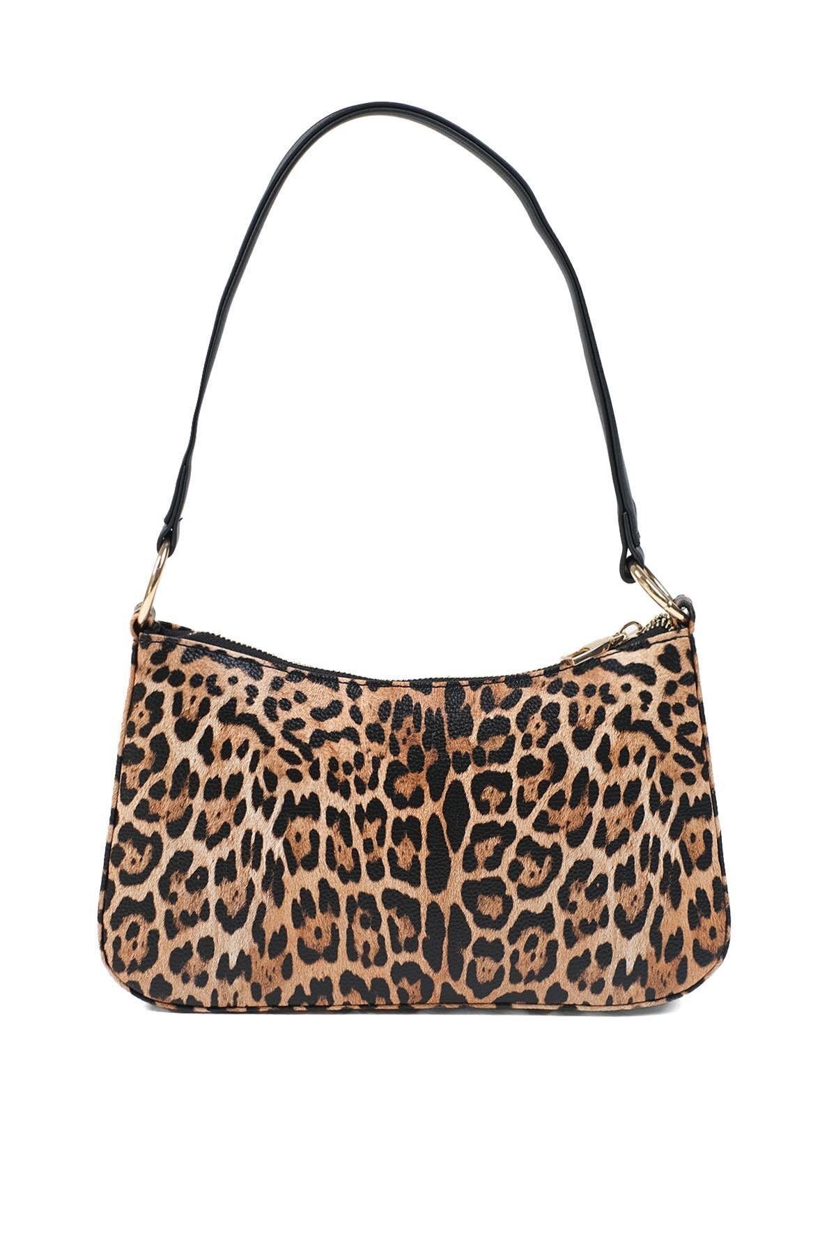 Mio Gusto-Leopard Patterned Women's Hand and Shoulder Bag 5