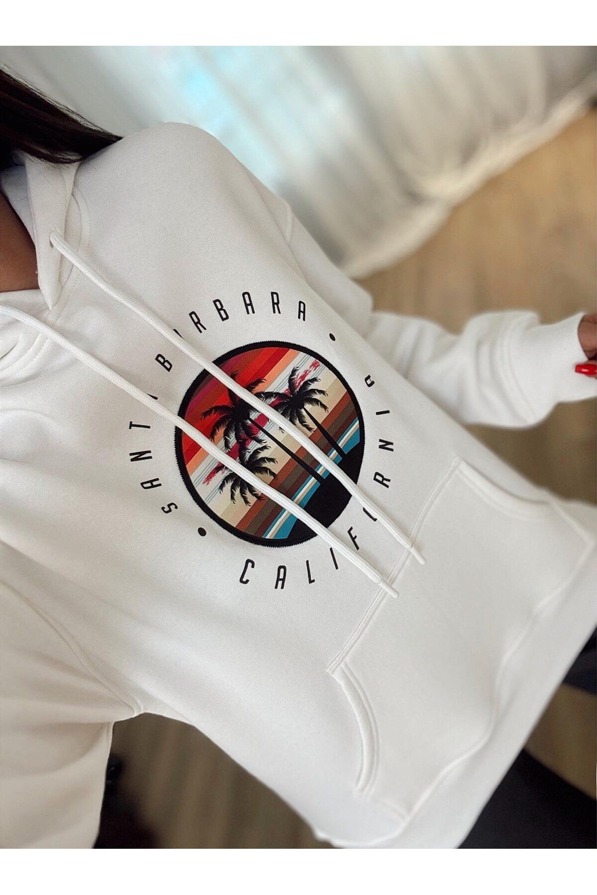 LİL STORE Kapüşonlu Sweatshirt-Beyaz