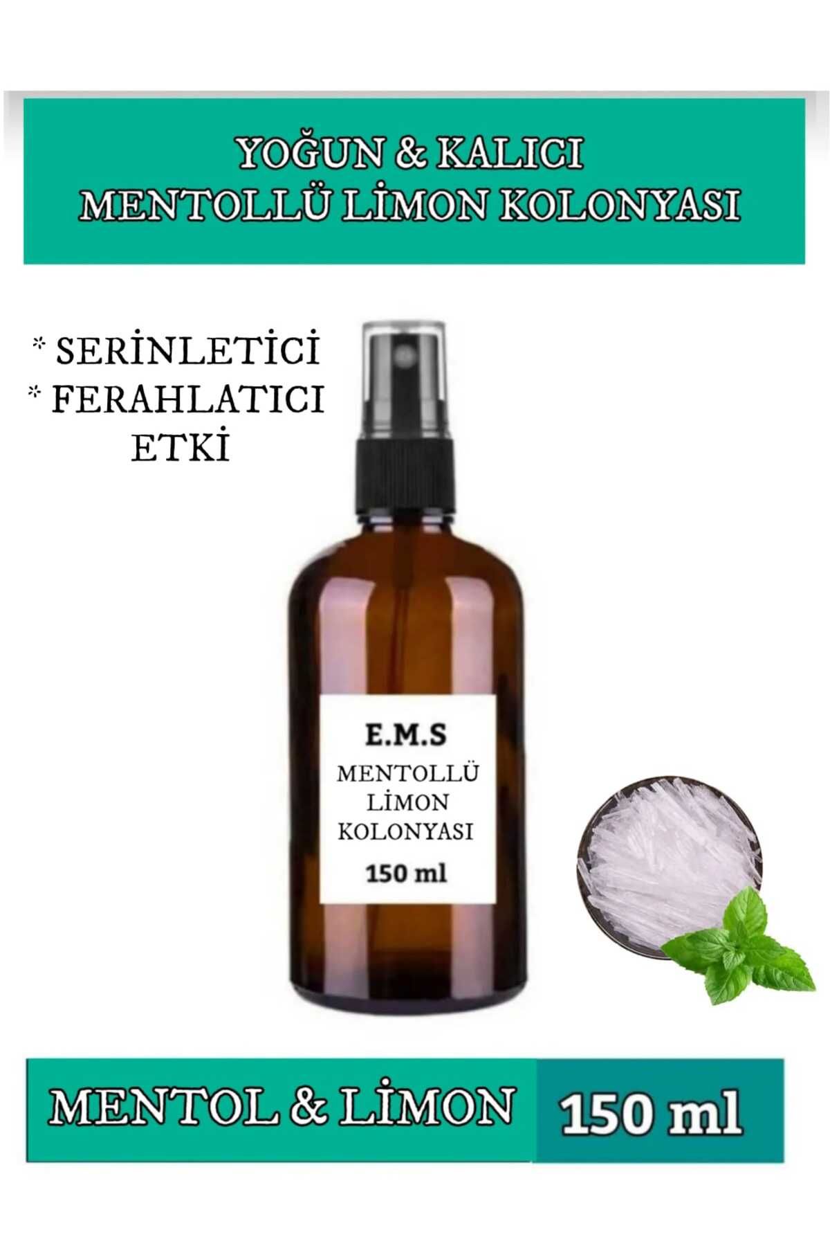 E.M.S AVM 150 ML MENTOLLÜ LİMON KOLONYASI SERİNLETİCİ VE FERAHLATICI ETKİ 80 DERECE MENTOLLÜ KOLONYA.