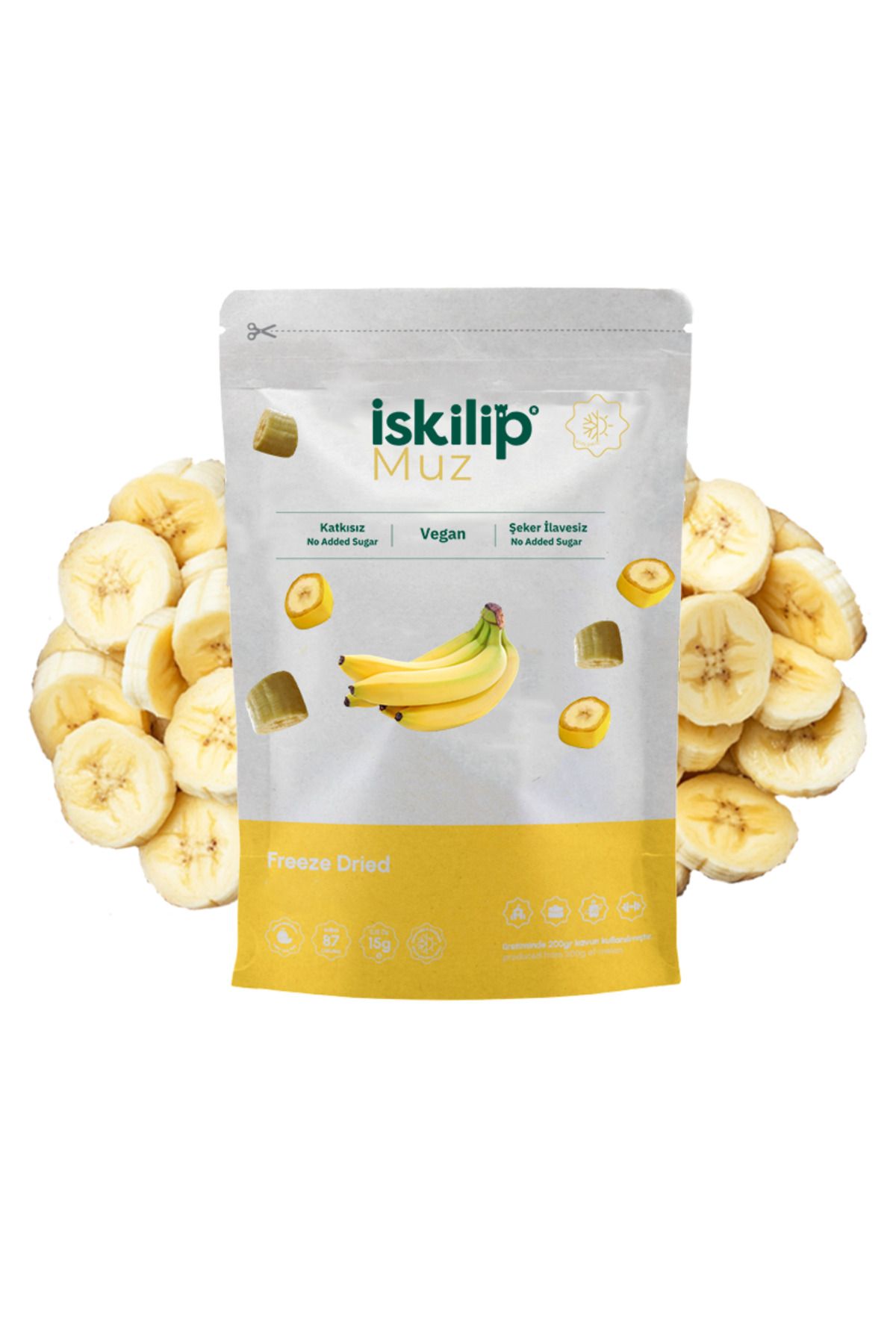 İSKİLİP Dondurularak Kurutulmuş Muz- Muz Kuru Meyve Cipsi - Frezee Dried Banana