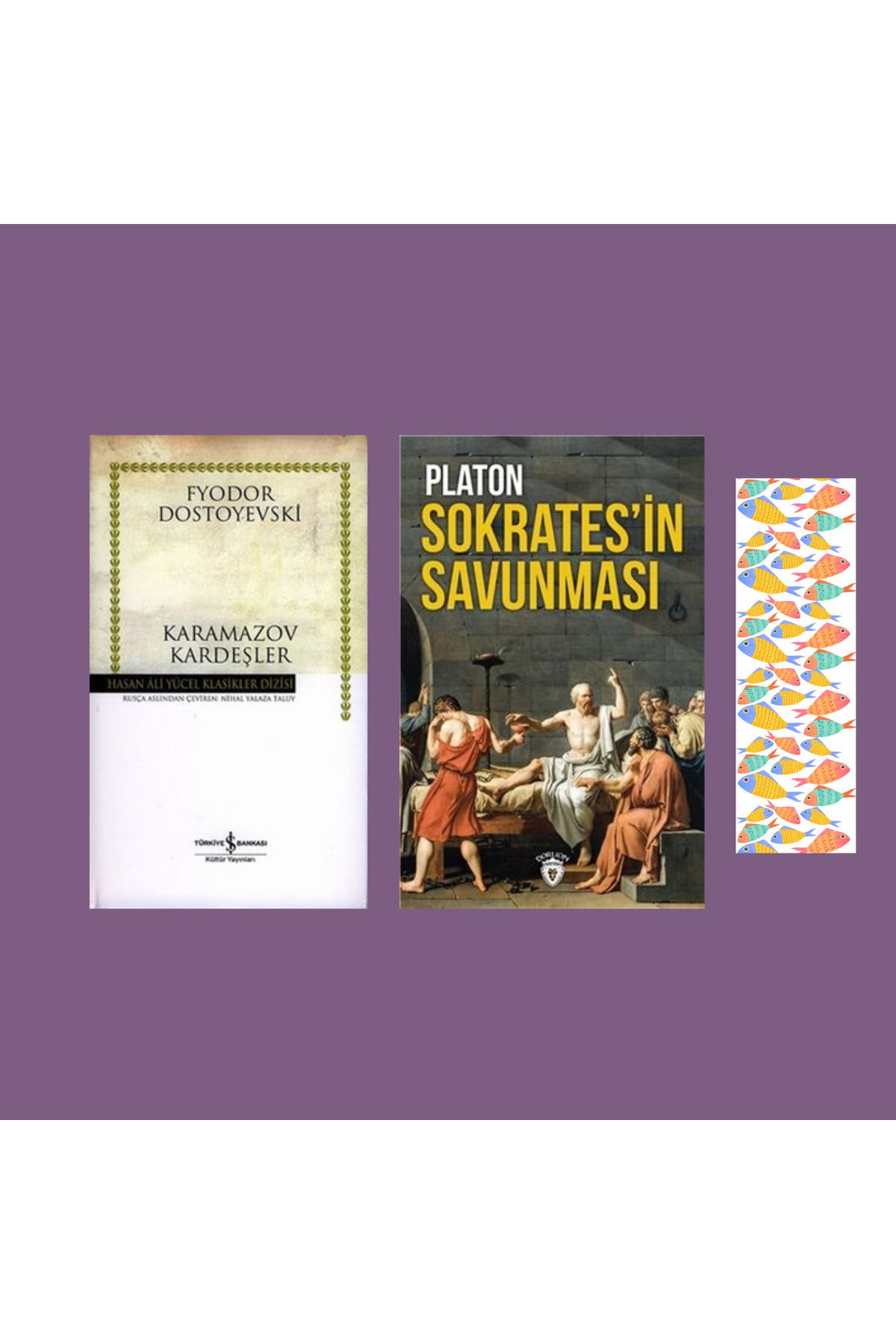 TÜRKİYE İŞ BANKASI KÜLTÜR YAYINLARI 2 Kitap Ayraç Hediyeli / Sokrates'in Savunması - Karamazov Kardeşler