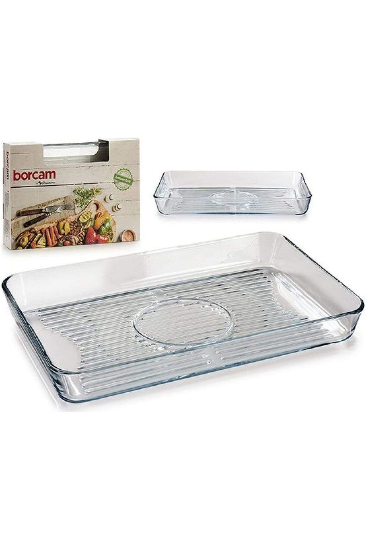 STOREMAX lbstorex Borcam Izgara Tabanlı Dikdörtgen Fırın Tepsisi, 40 cm x 27 cm Newdsng 1116818