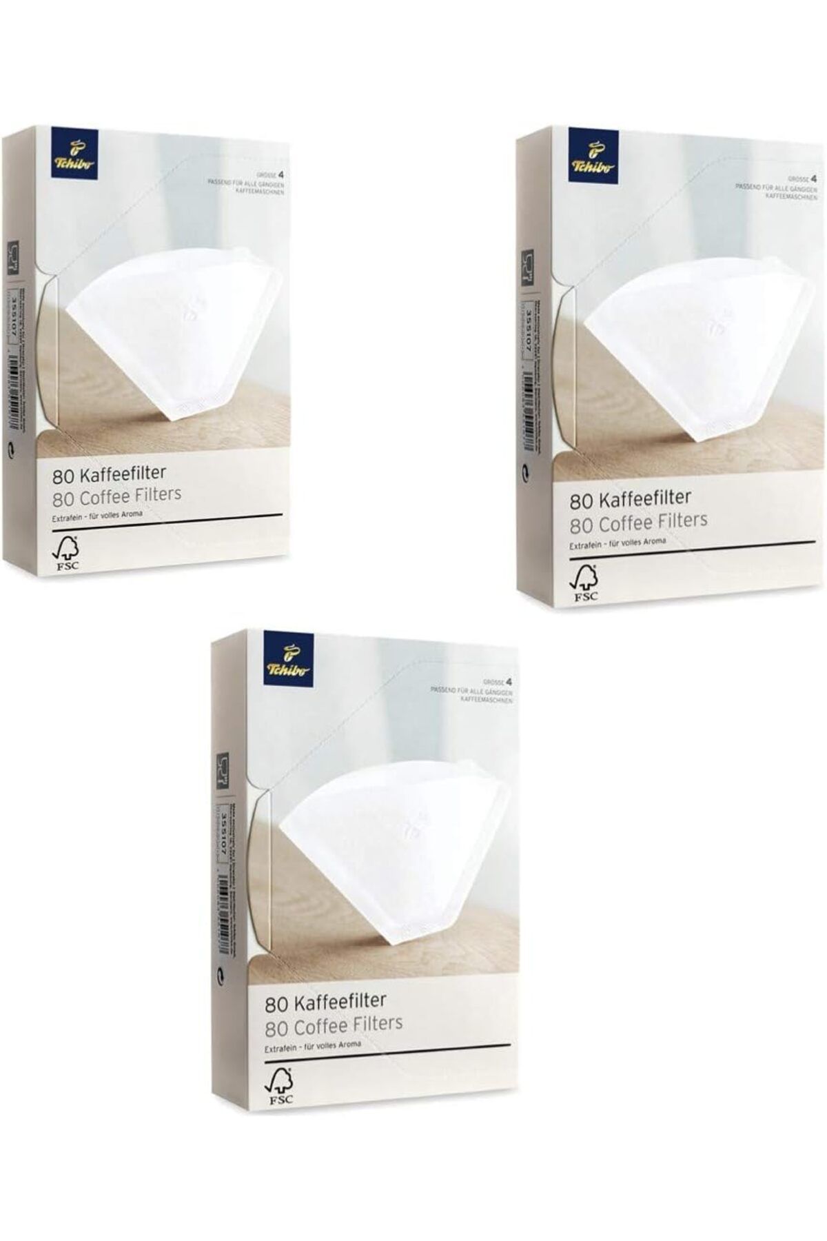 MCreative 4 Numara (Büyük Boy) Filtre Kahve Kağıdı 3 x 80'li Beyaz