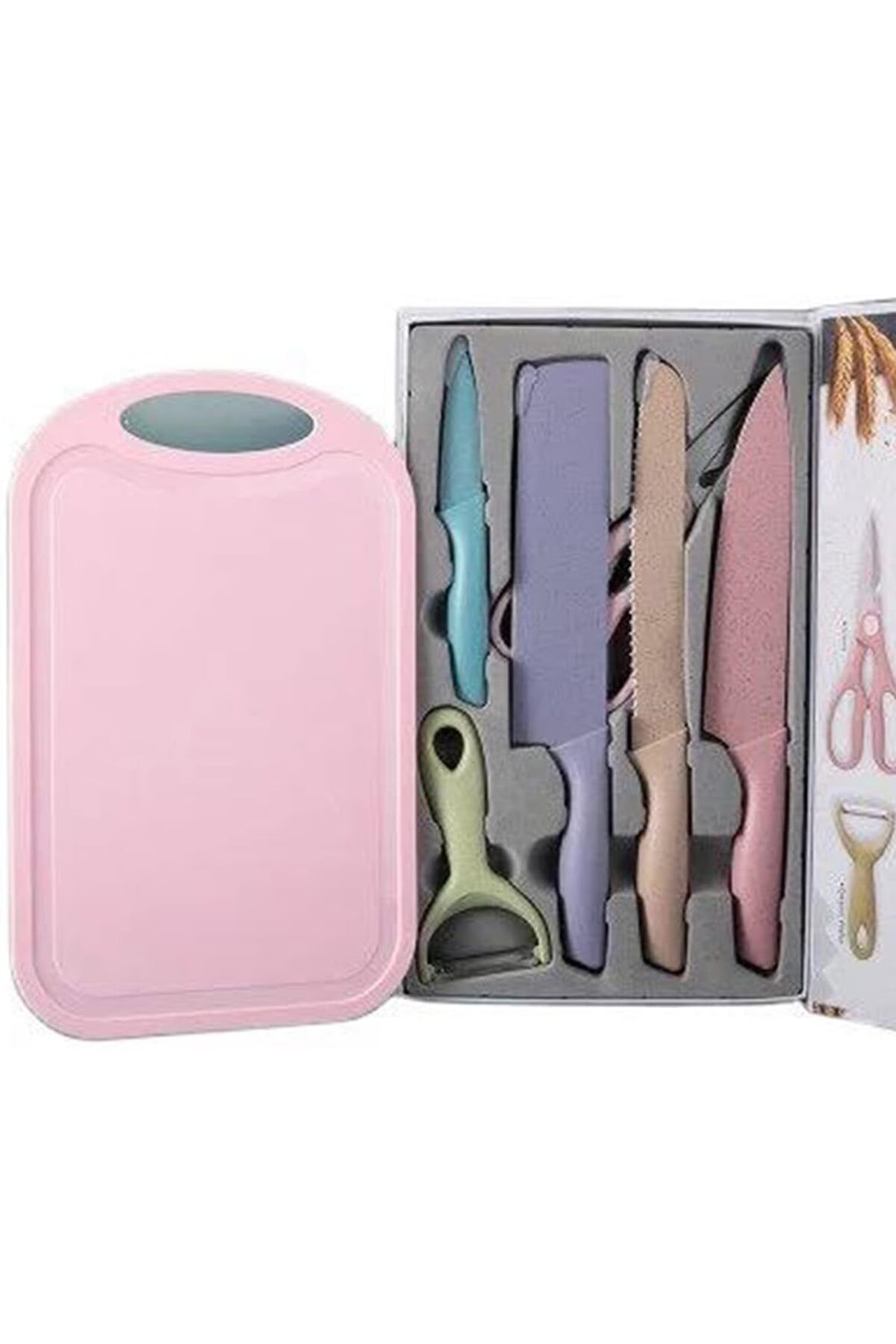 STOREMAX lbstorex Renkli Paslanmaz Çelik Bıçak Seti - 7 Parça | Set İçindekiler- Şef Bıçağı, Ekmek