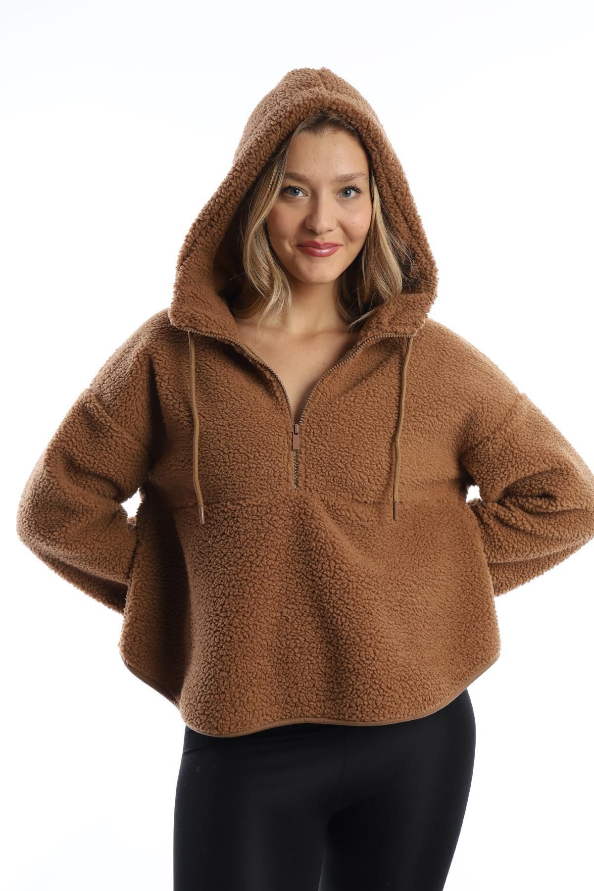 Polo State-Women's Hooded Plush Sweat Tobacco 3