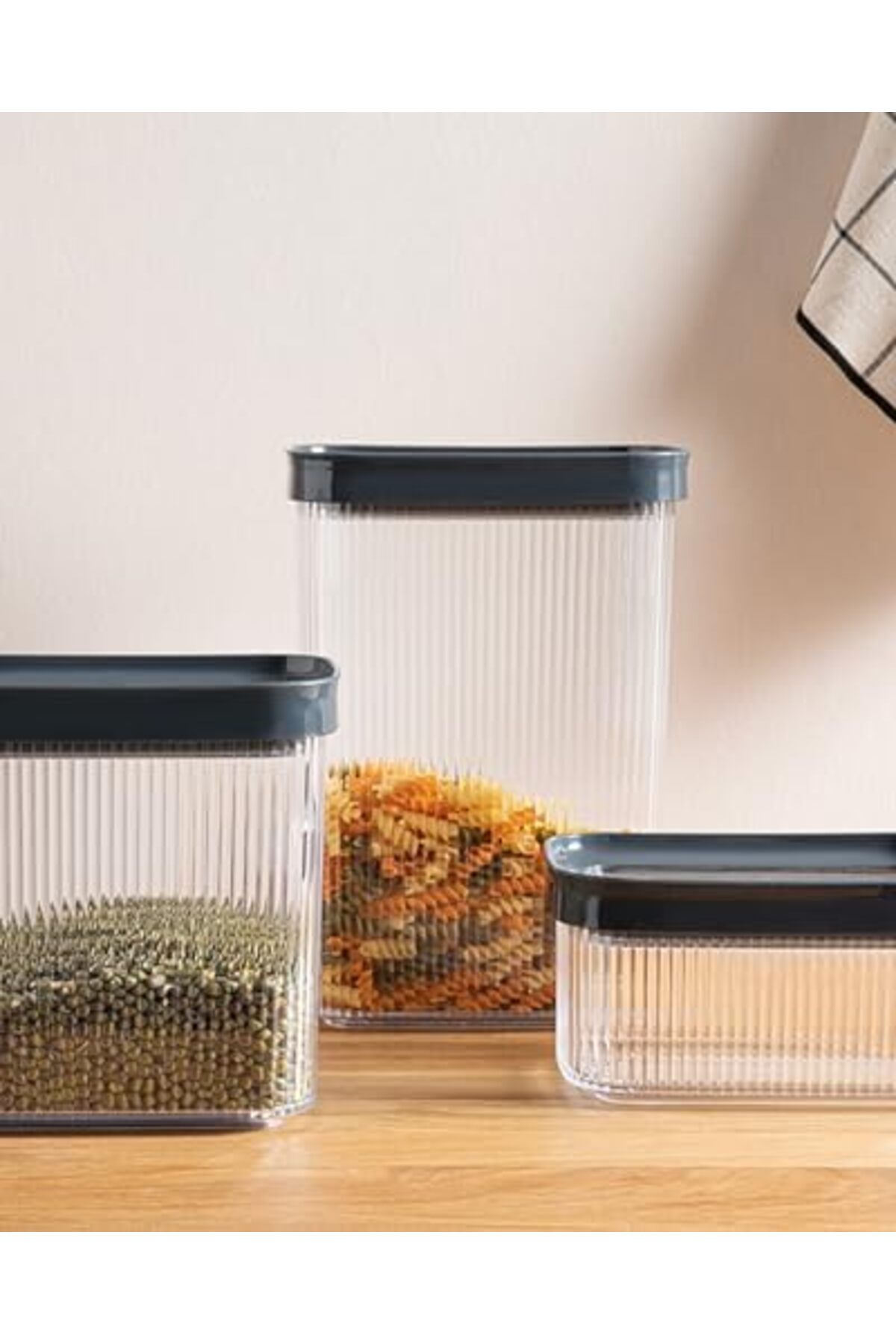 STOREMAX srhtDS Home Boston Plastik 3’lü Dikdörtgen ERZAK KABI 700 + 1500 + 2000 ml Antrasit Desing 26645