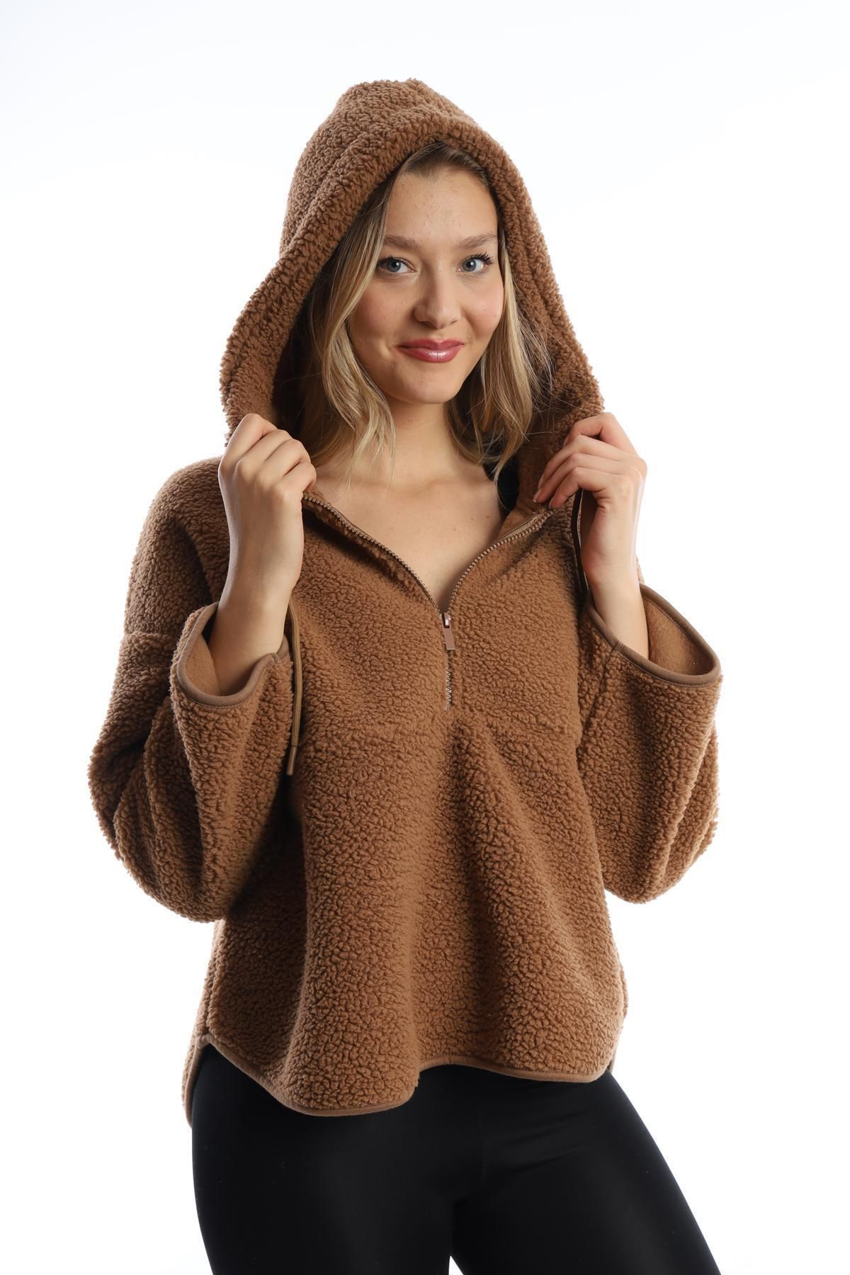 Polo State-Women's Hooded Plush Sweat Tobacco 2
