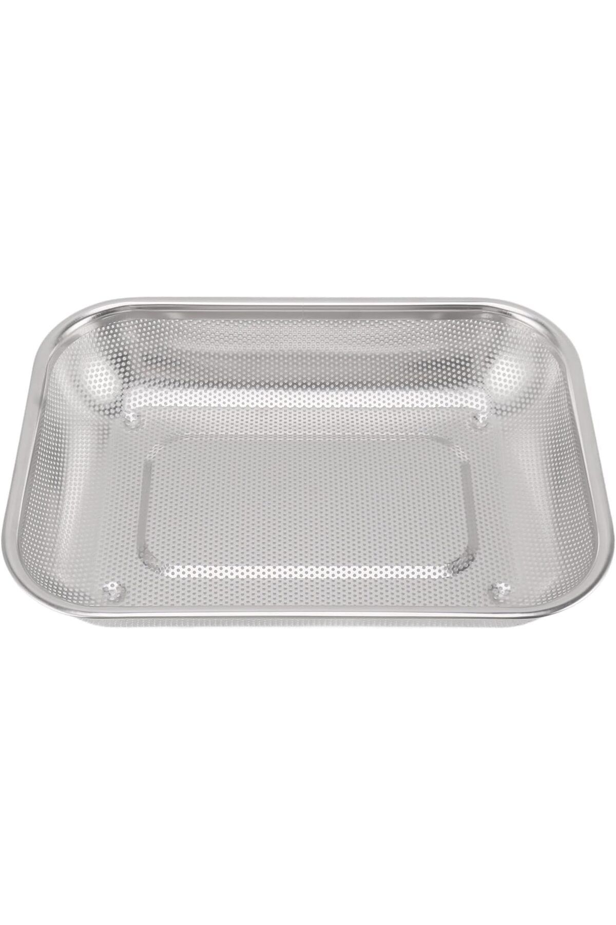 STOREMAX lbstorex Paslanmaz Çelik Delikli Süzgeç, 38x28x6.5 cm, Mutfak Sebze Meyve Yıkama Makarna Süzme