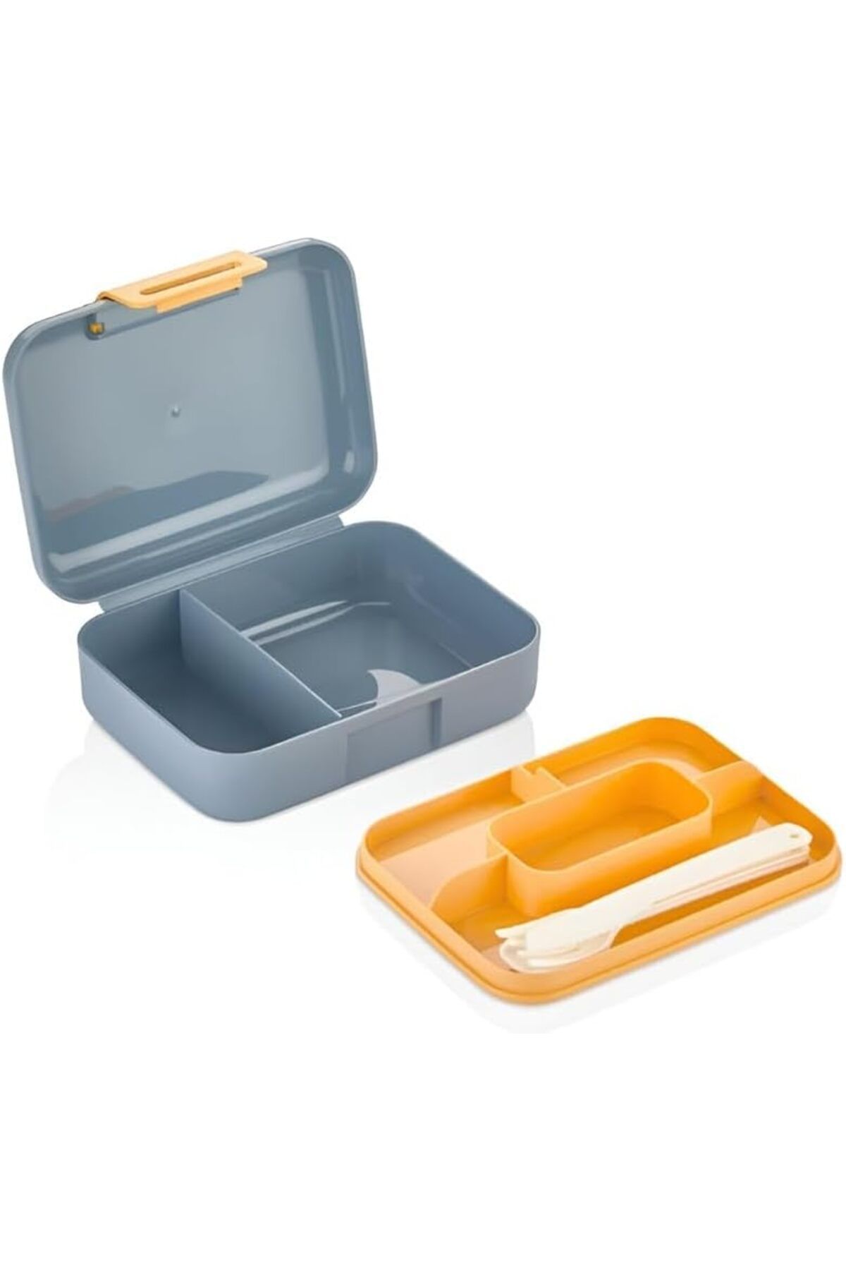 STOREMAX buxystorem Home 2 Katlı 1.6 Litre 3 Bölmeli Bento Öğle Yemeği Kutusu, Çatal Bıçak Kaşık He