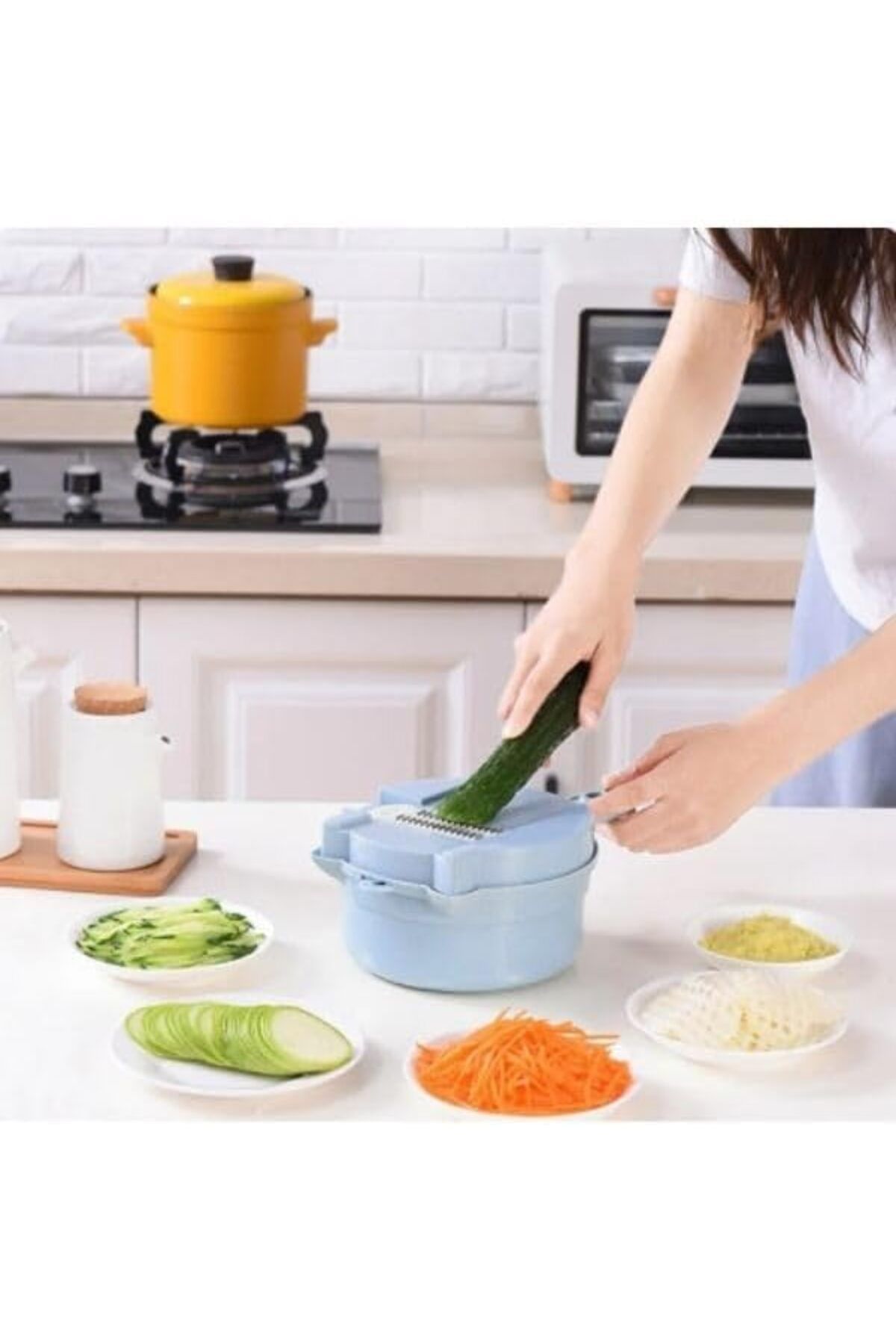 STOREMAX jvnnastore Dilimleyici, 11 Fonksiyonlu Manuel Dilimleme, Patates Şerit Cips Kesici, Rende, Yumurta