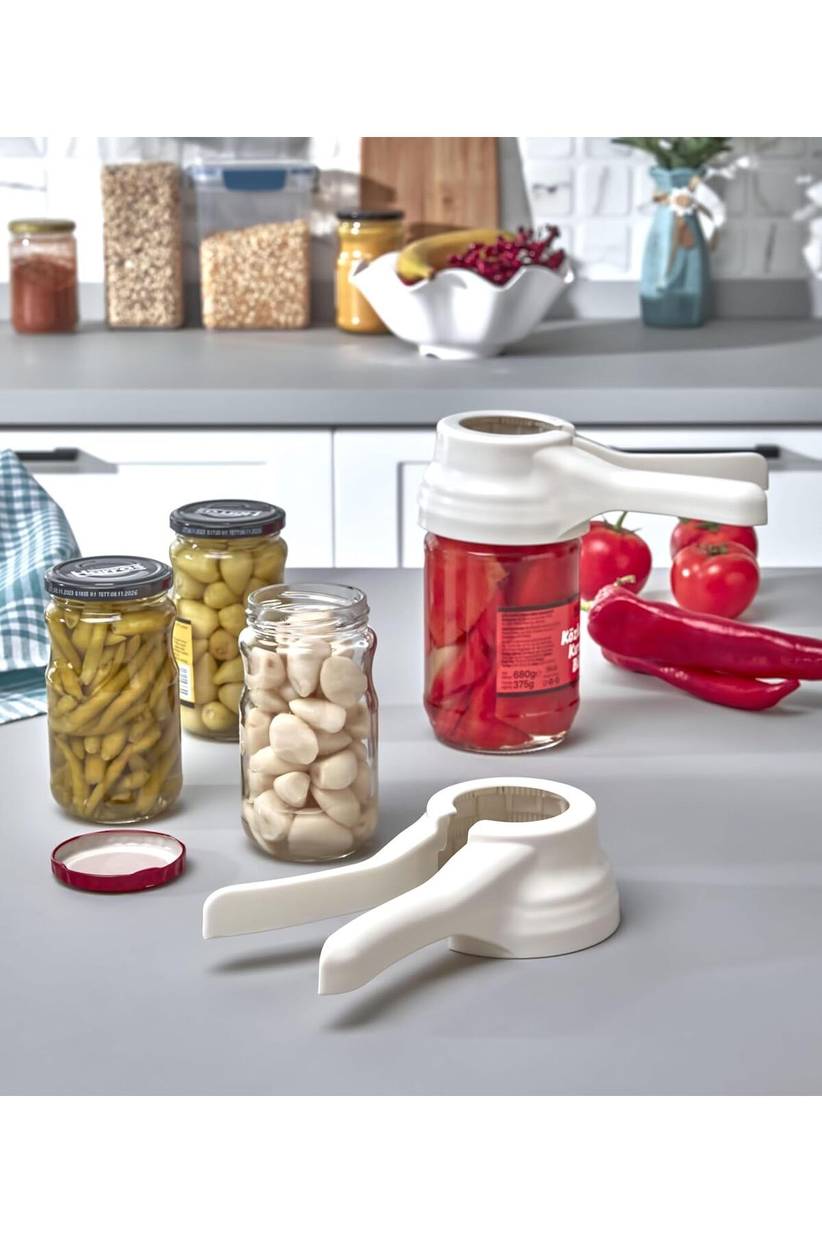 STOREMAX MU-ARTSHOP Her Boy Kavanoz Kapağına Uyumlu Kırılmaya Karşı Dayanıklı Plastik Konserve Turşu