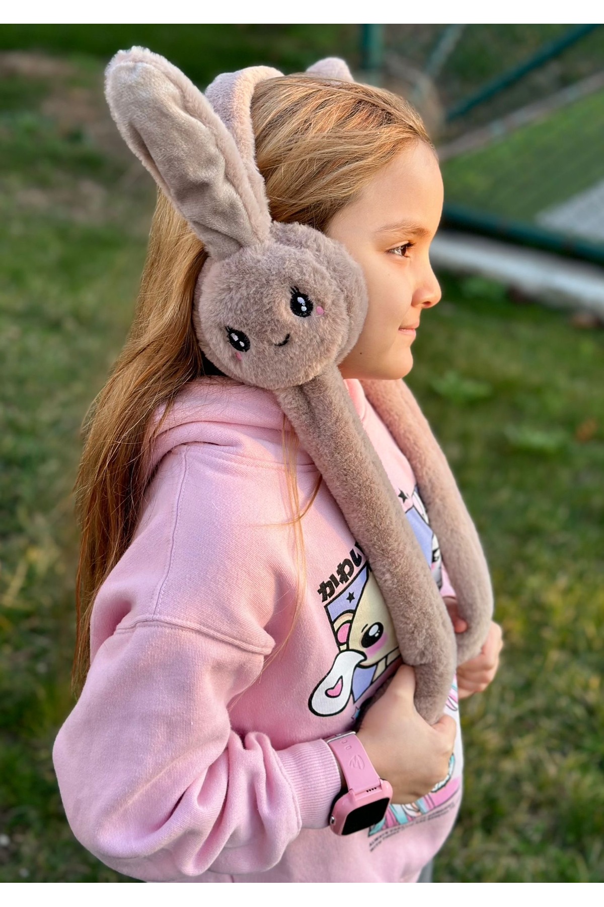 Queen Nelly Sevimli peluş tüylü kahverengi tavşan hareketli hareket