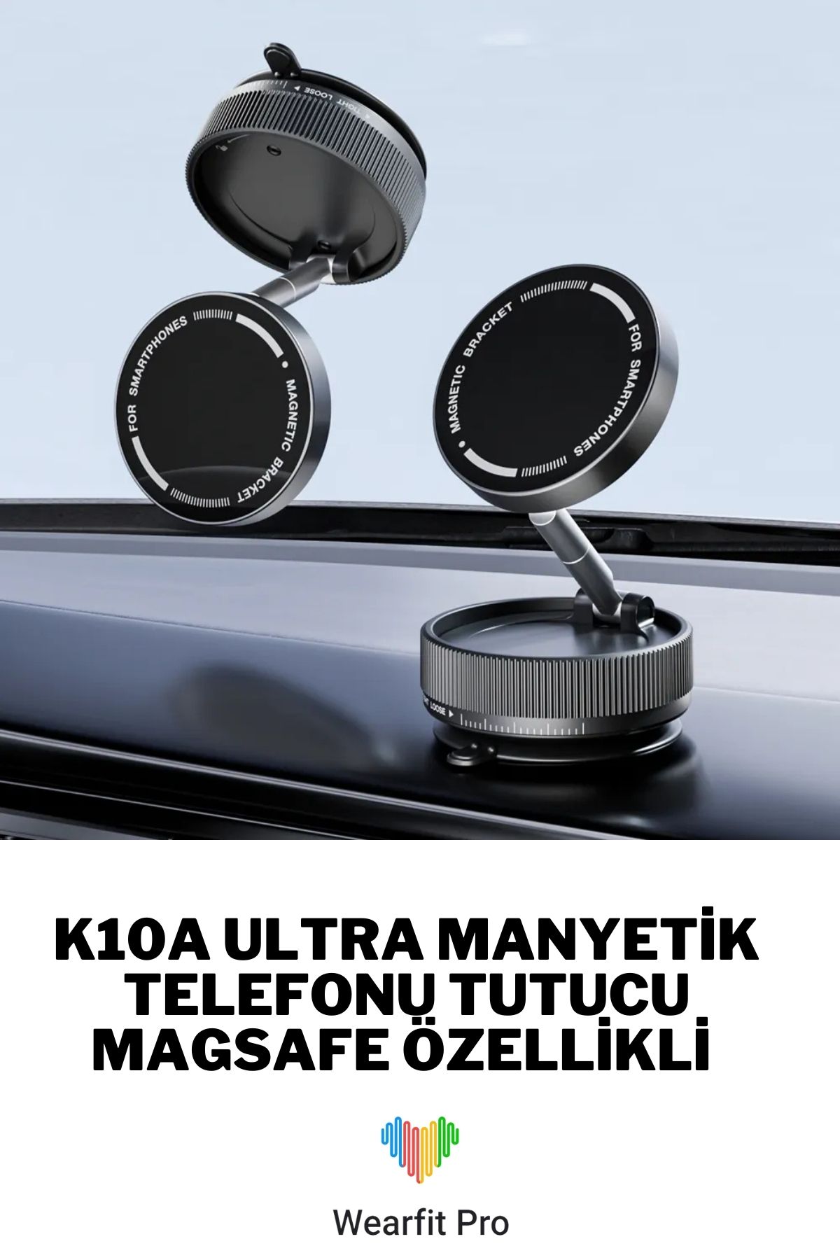 Wearfitpro T10A Ev Araba Her Alana Uyumlu 360 Derece Dönebilen Çok Açılı Magsafe Özellikli Telefon Tutucu