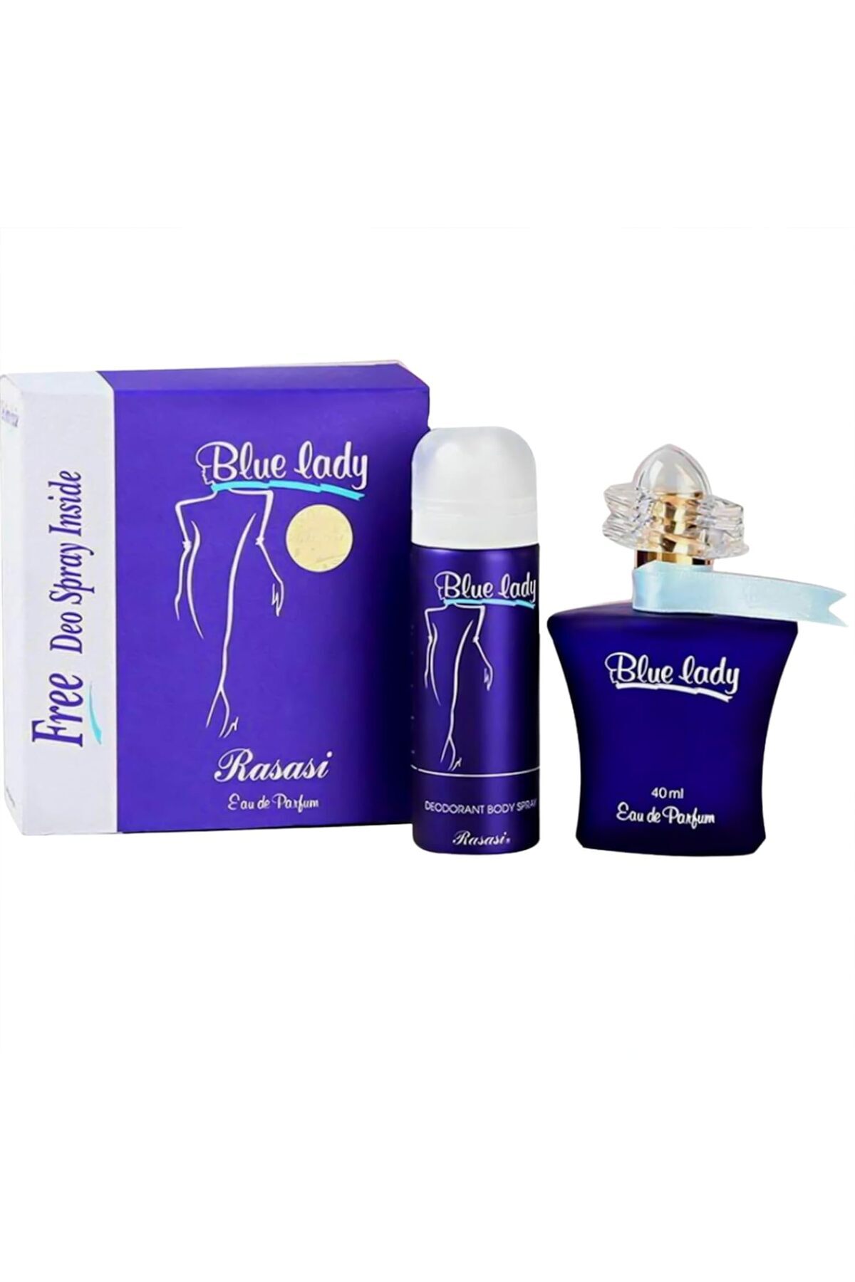 Rasasi-Blue Lady Edp + Free Deo Spray 40, 50Ml 1